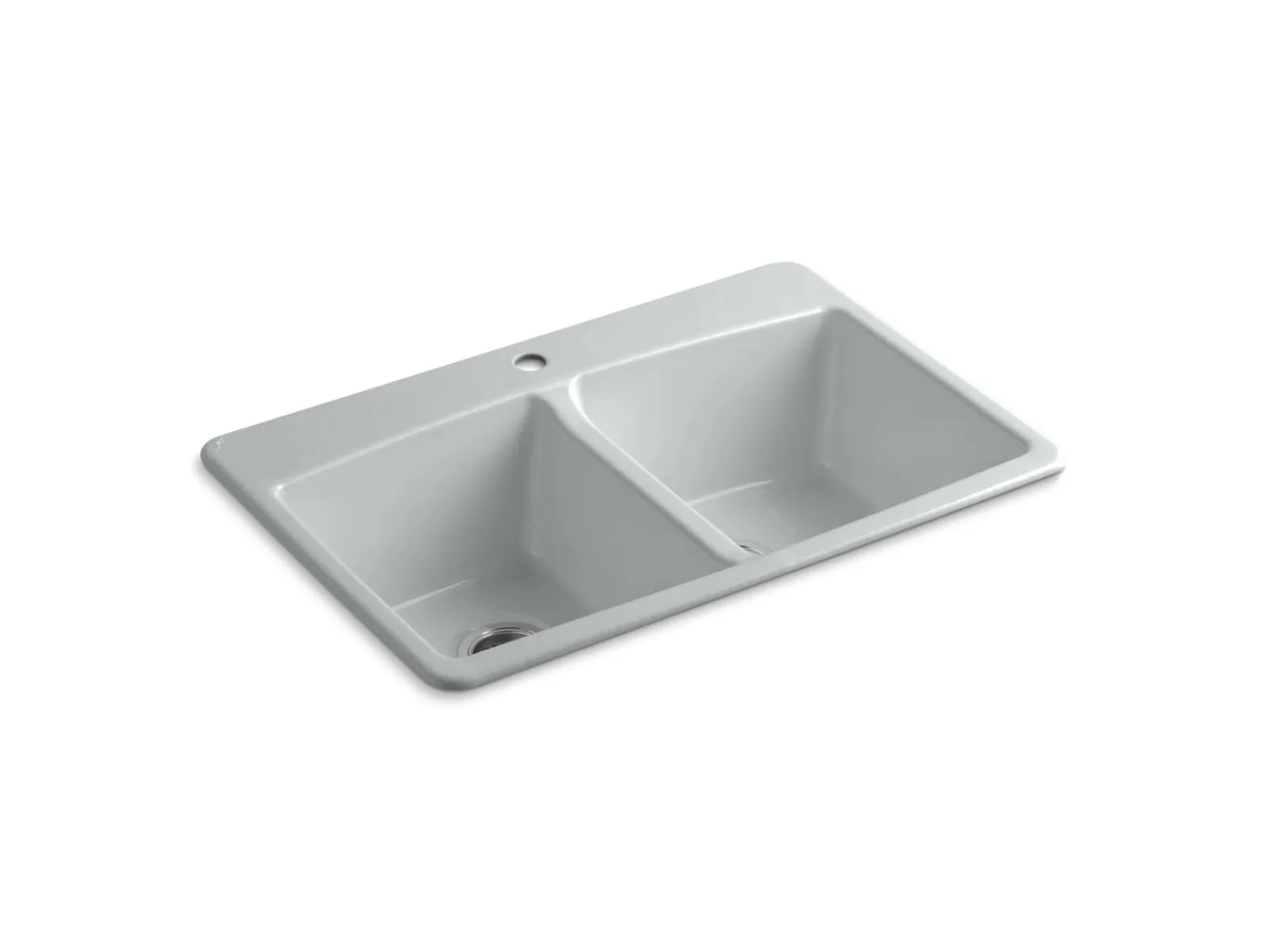 33" top-mount double-bowl kitchen sink^Kohler New