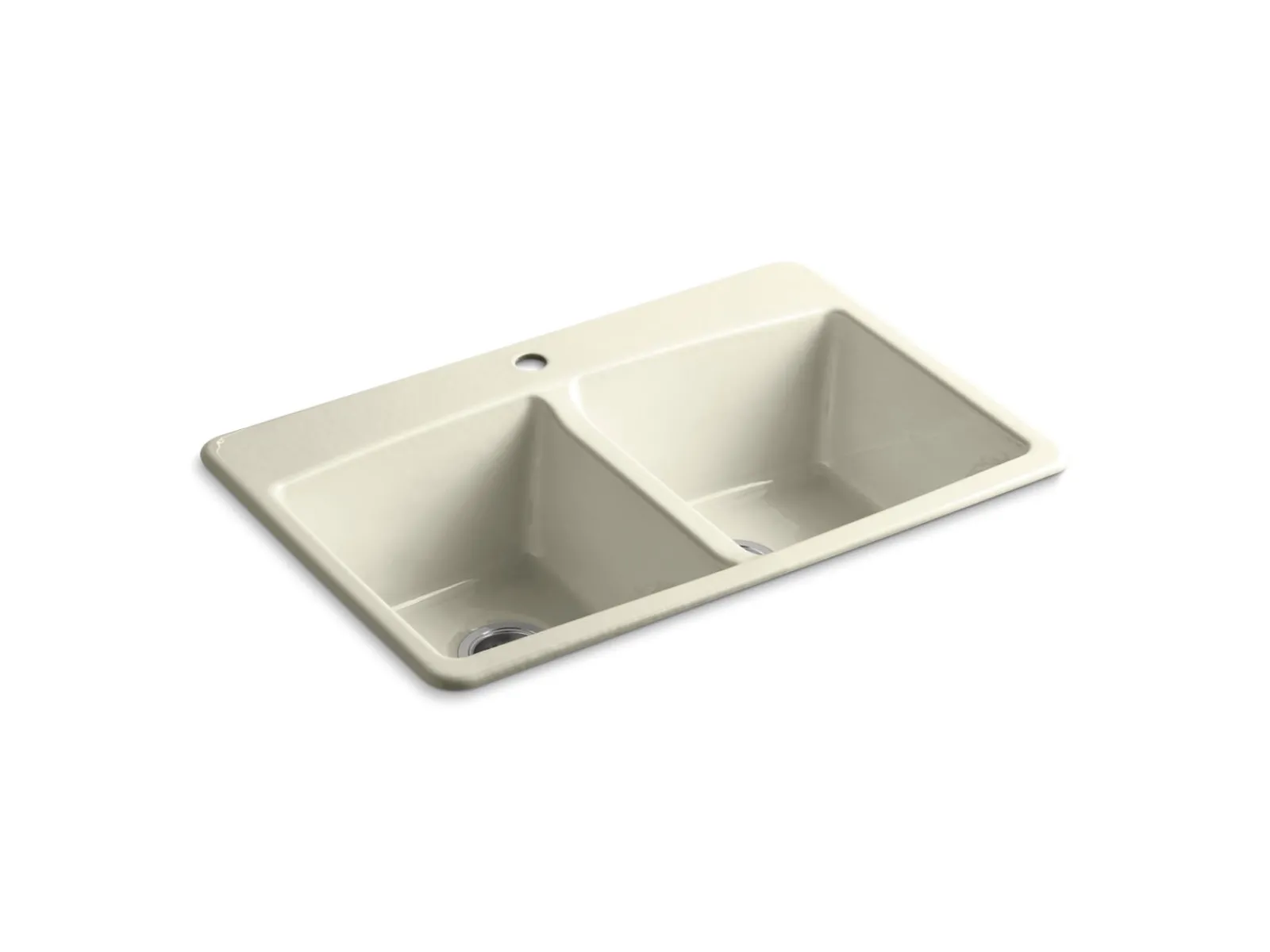 33" top-mount double-bowl kitchen sink^Kohler New