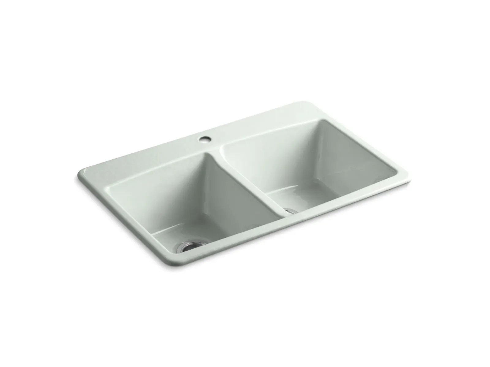 33" top-mount double-bowl kitchen sink^Kohler New