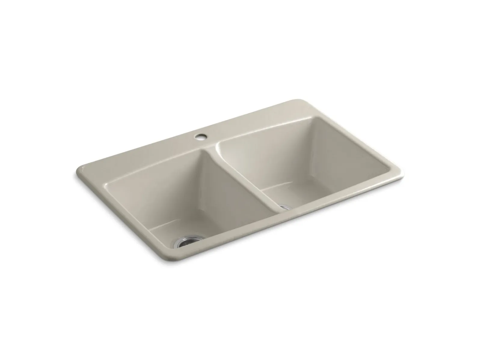 33" top-mount double-bowl kitchen sink^Kohler New