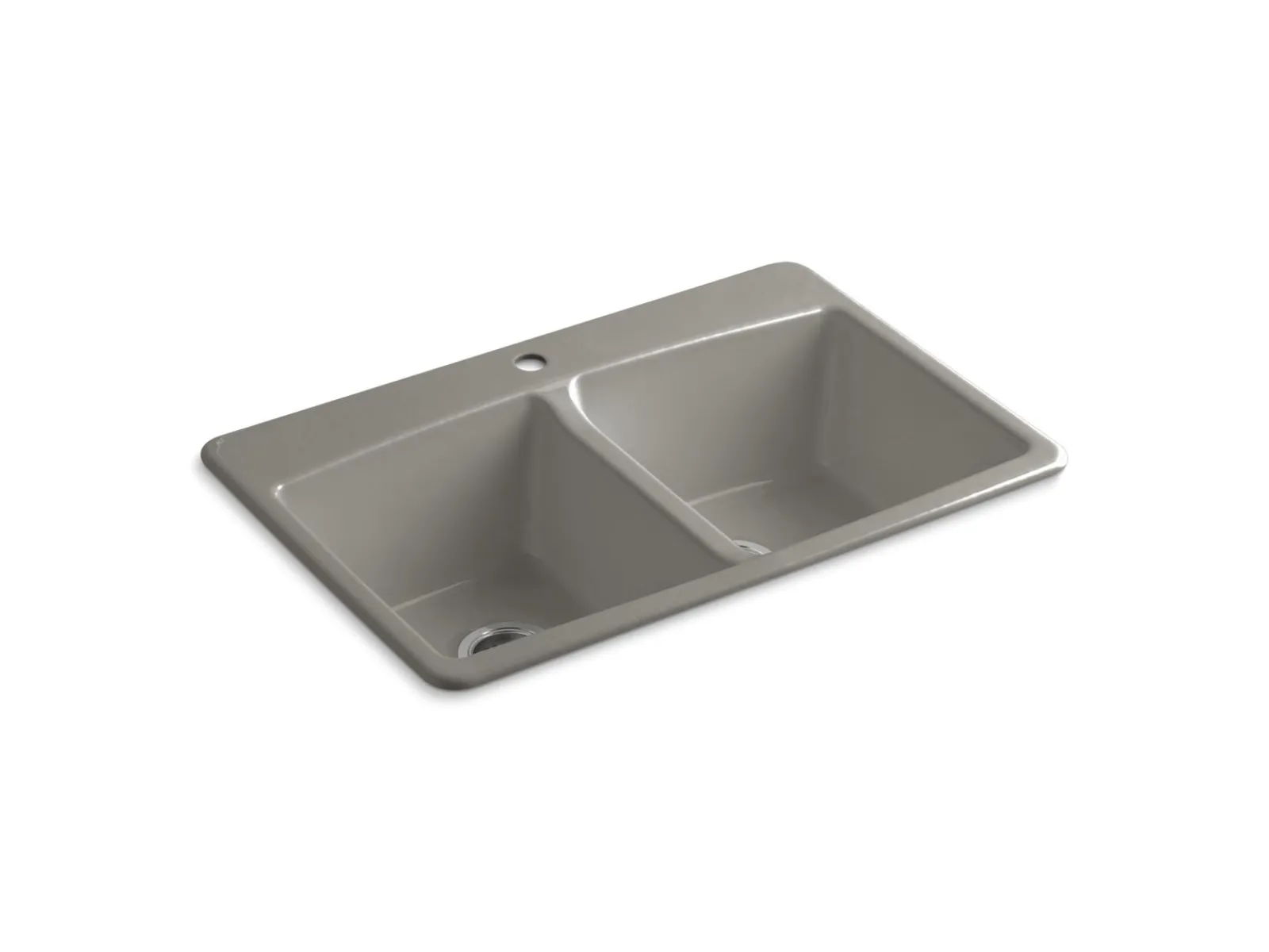 33" top-mount double-bowl kitchen sink^Kohler New