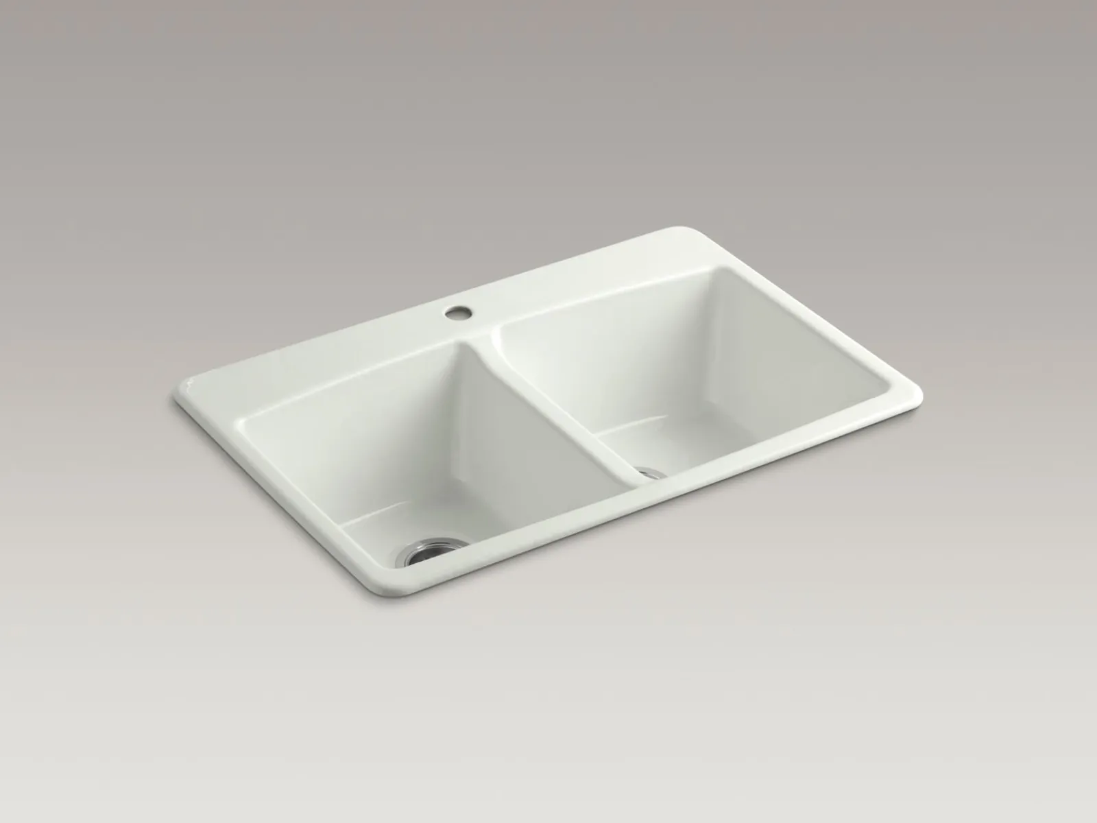 33" top-mount double-bowl kitchen sink^Kohler New