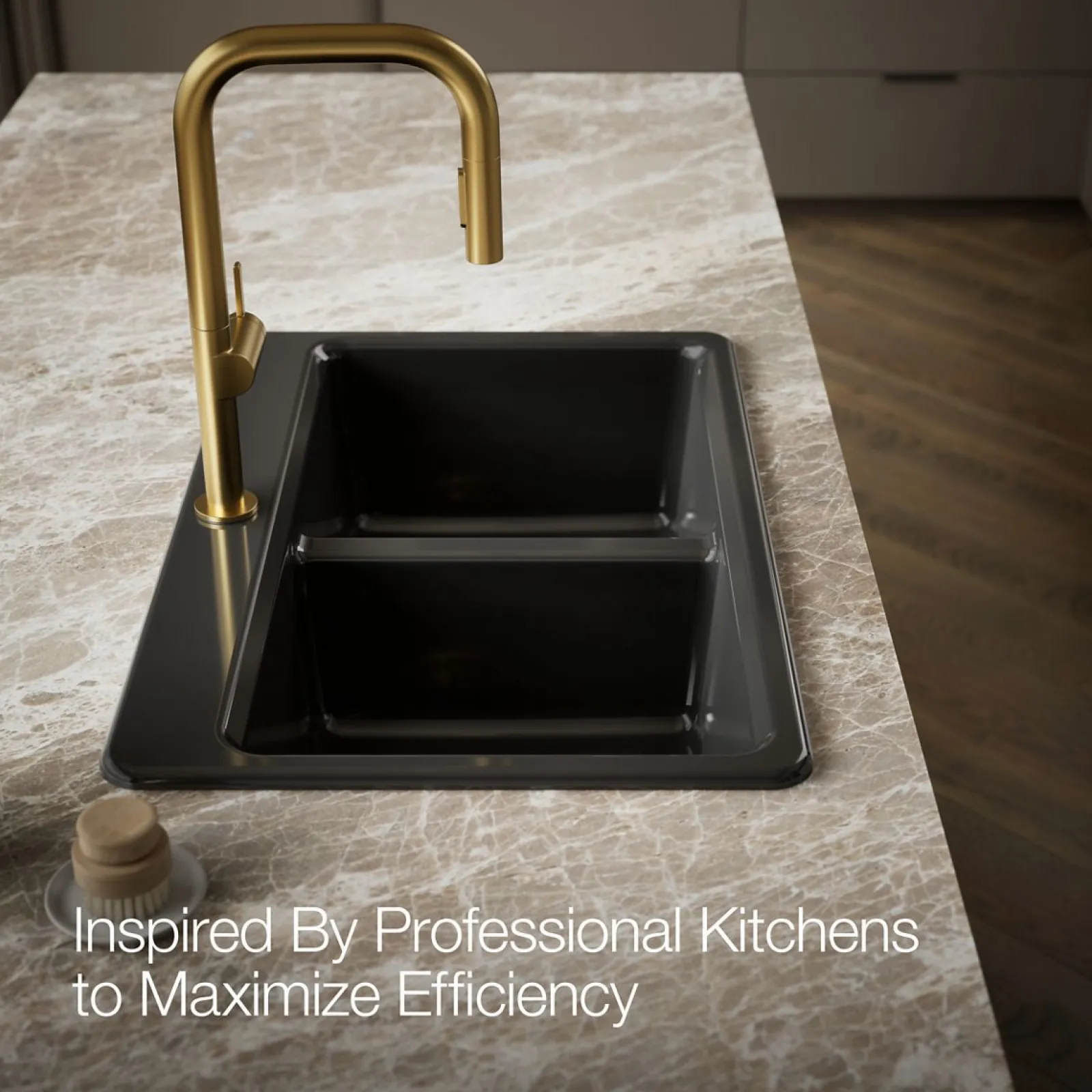 33" top-mount double-bowl kitchen sink^Kohler New
