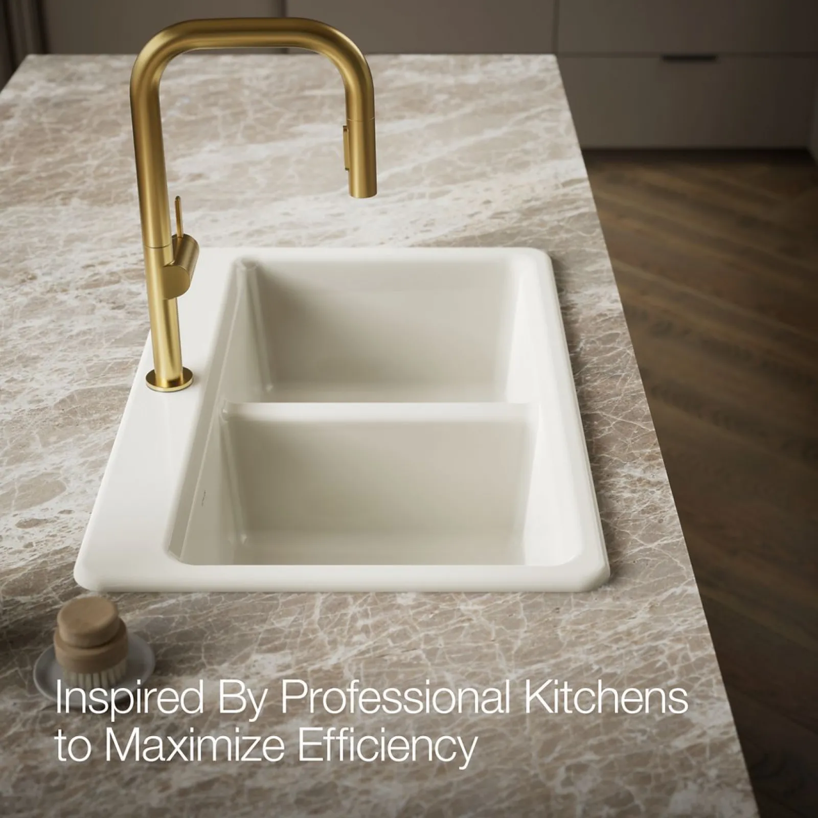 33" top-mount double-bowl kitchen sink^Kohler New