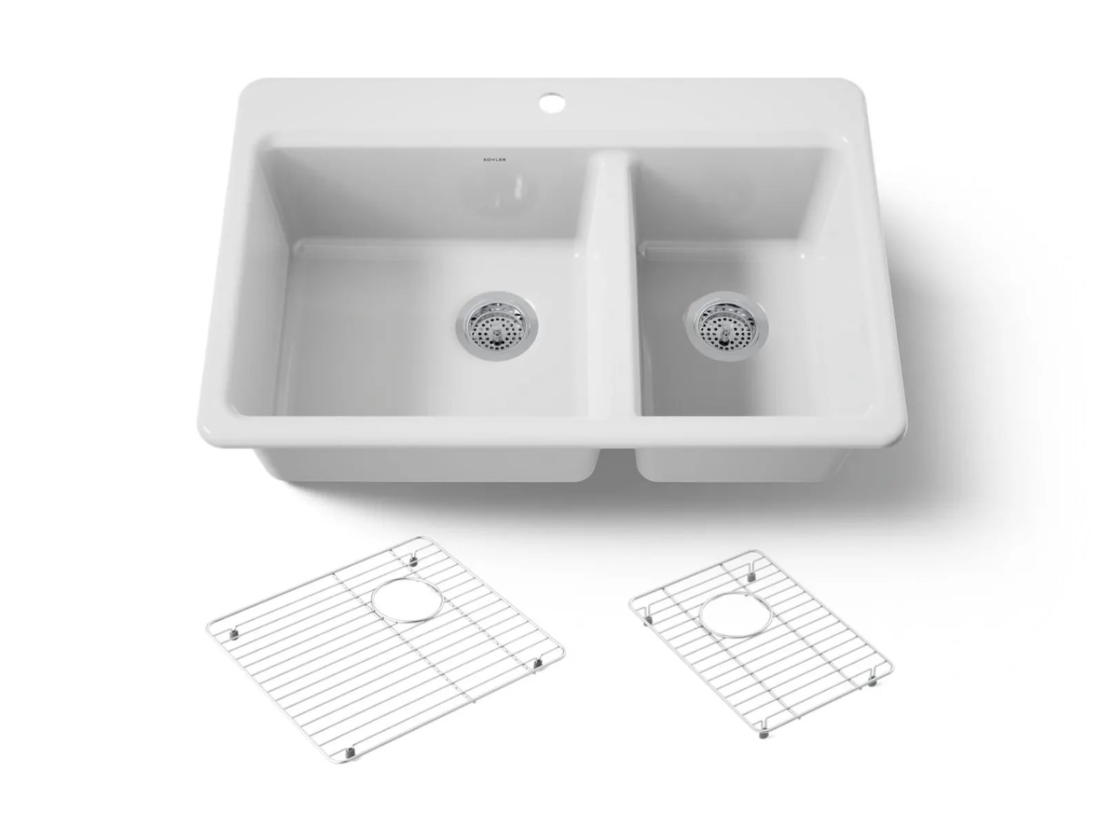33" top-mount double-bowl kitchen sink^Kohler Online