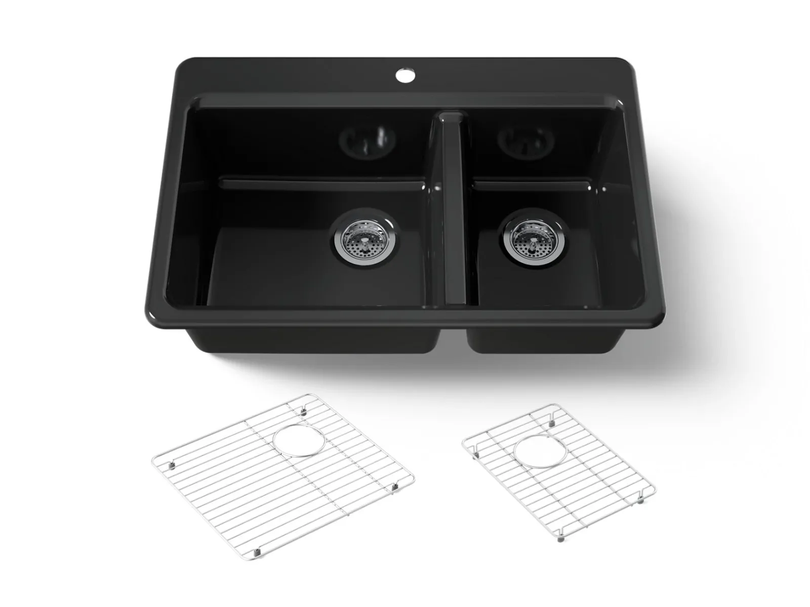 33" top-mount double-bowl kitchen sink^Kohler Online