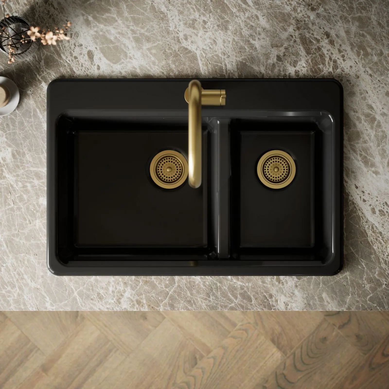 33" top-mount double-bowl kitchen sink^Kohler Online