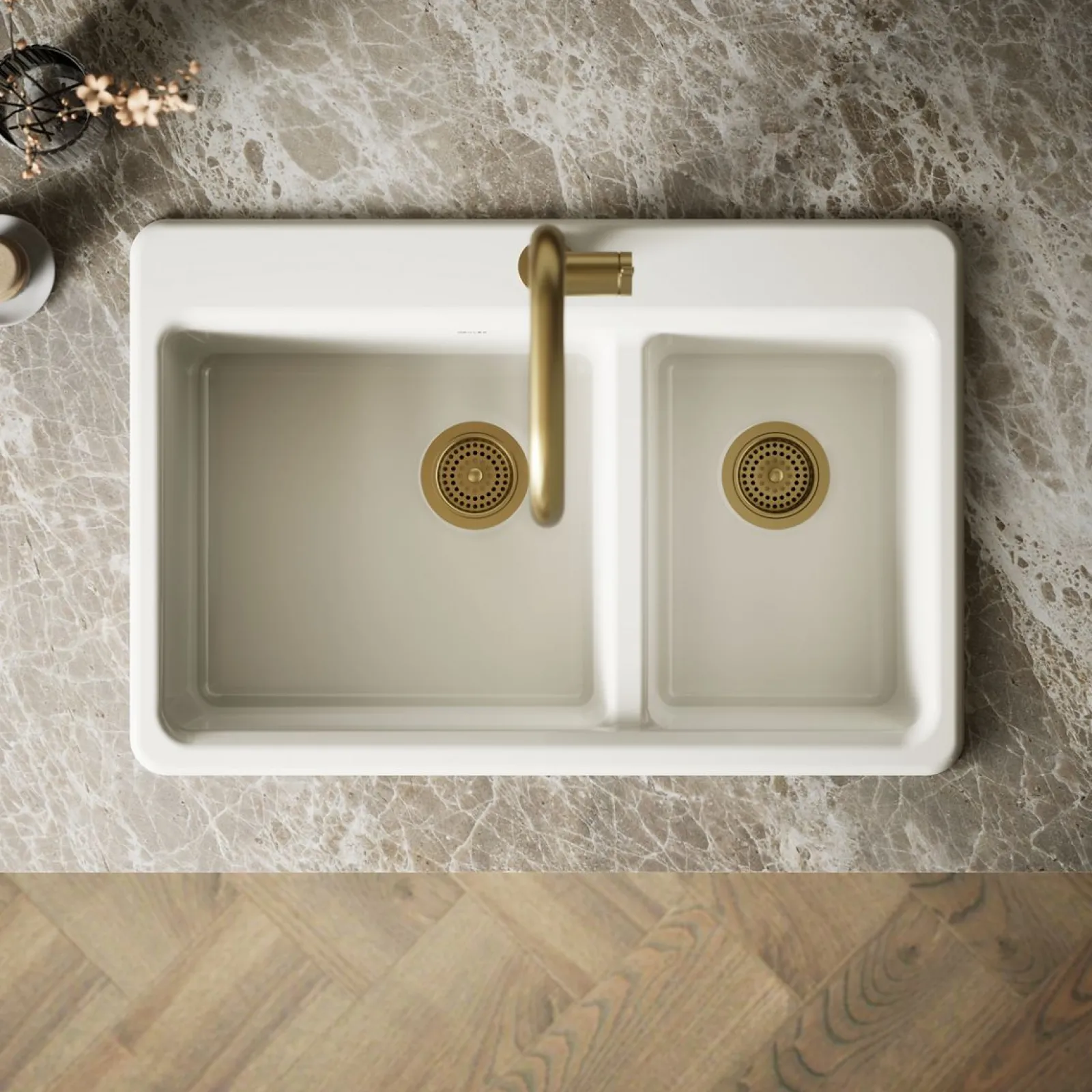 33" top-mount double-bowl kitchen sink^Kohler Online