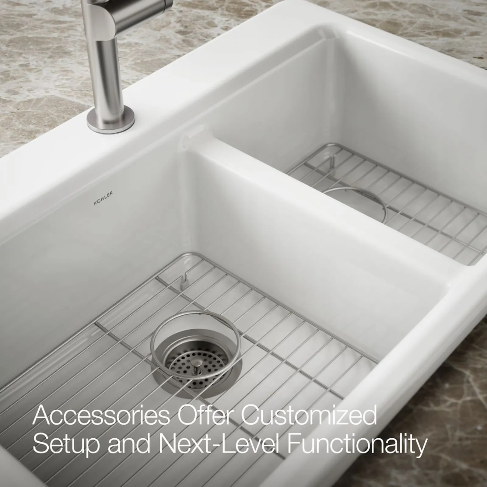 33" top-mount double-bowl kitchen sink^Kohler Online