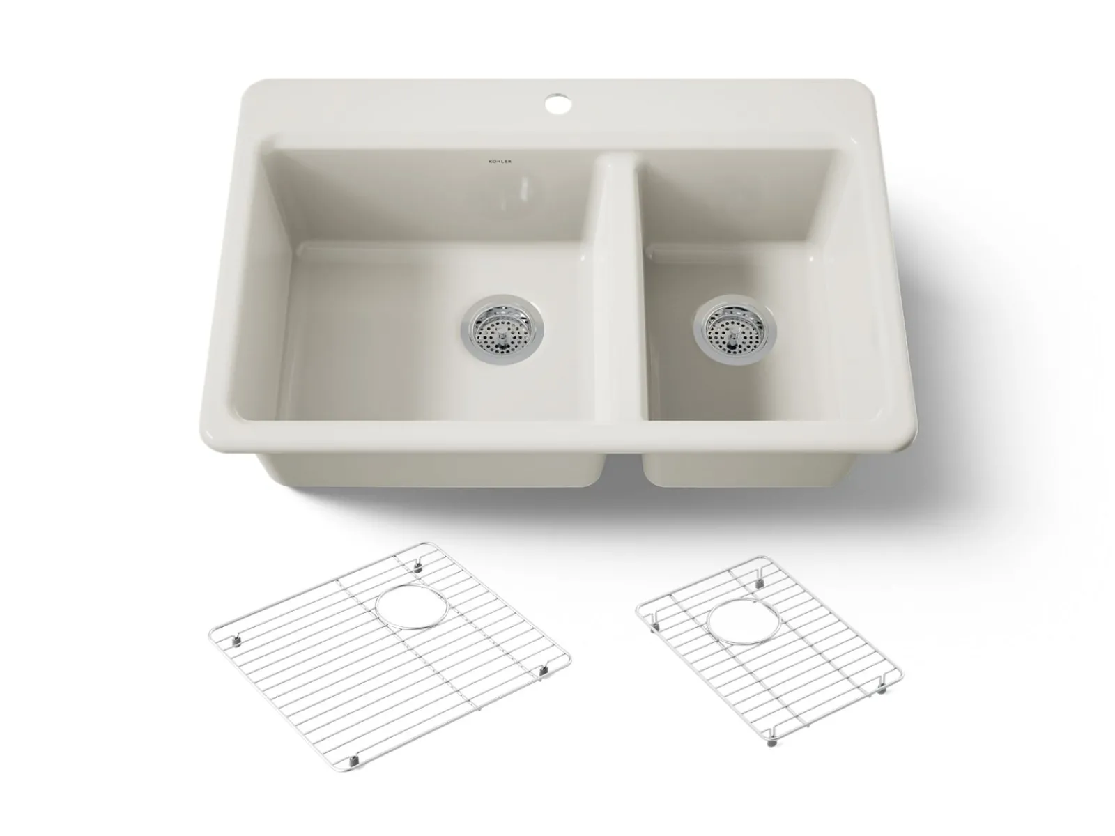 33" top-mount double-bowl kitchen sink^Kohler Online