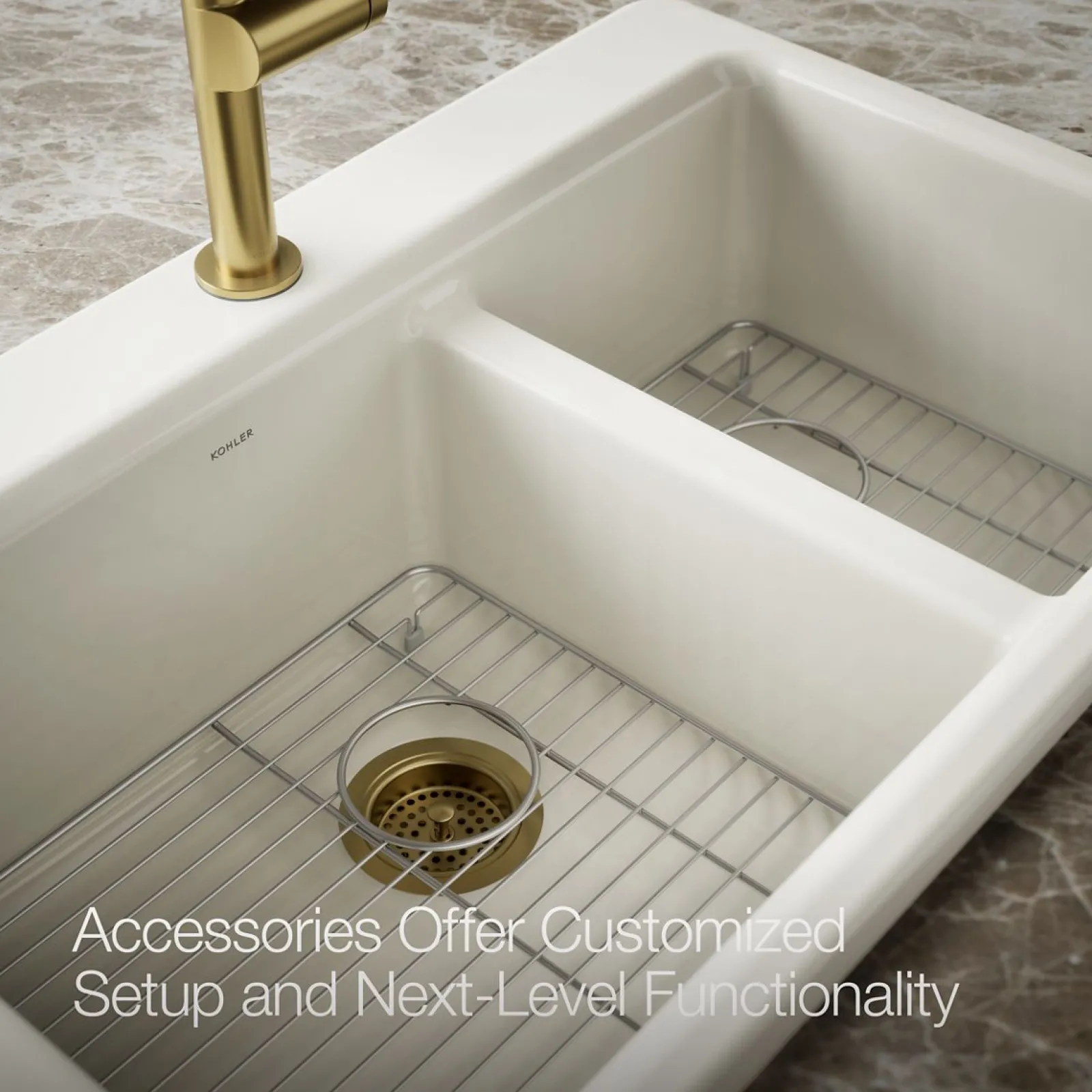 33" top-mount double-bowl kitchen sink^Kohler Online