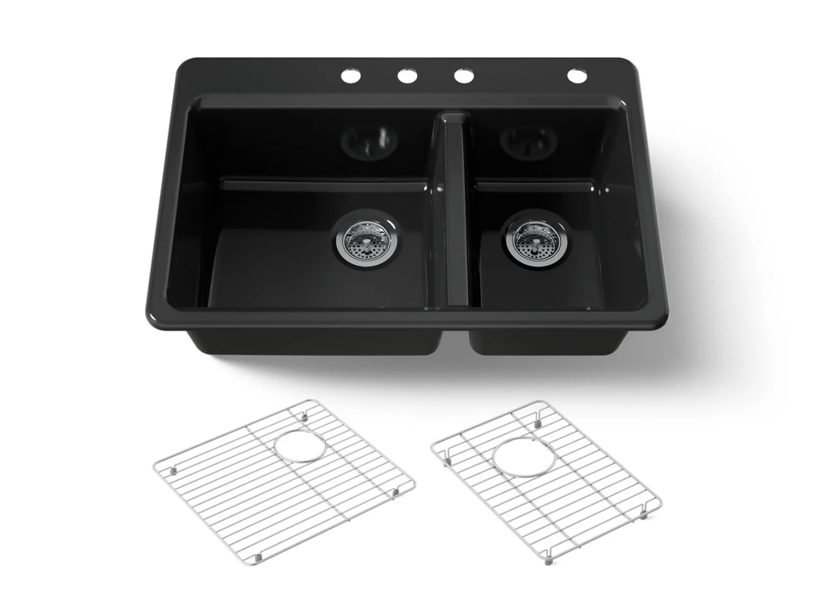 33" top-mount double-bowl kitchen sink^Kohler Sale