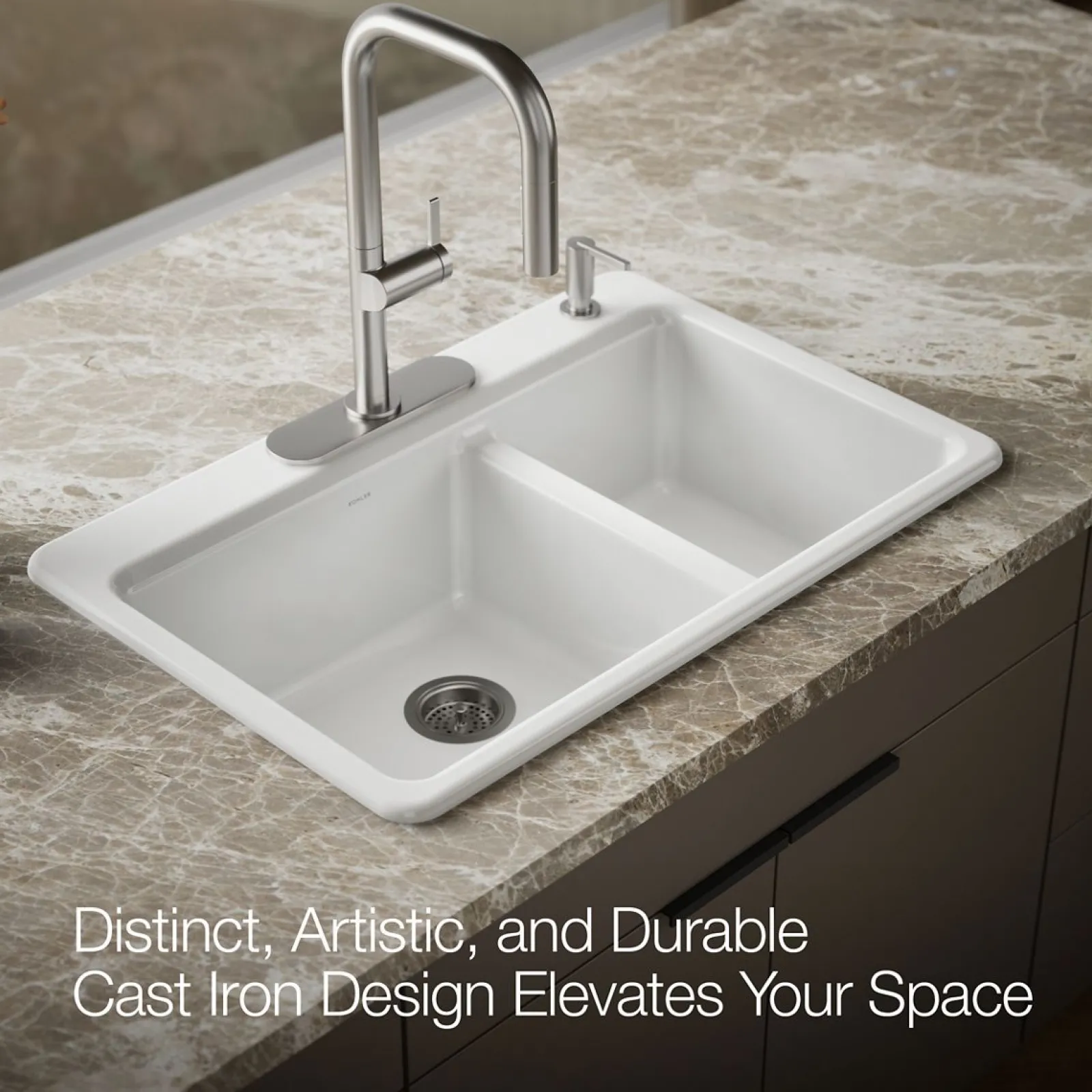 33" top-mount double-bowl kitchen sink^Kohler Sale