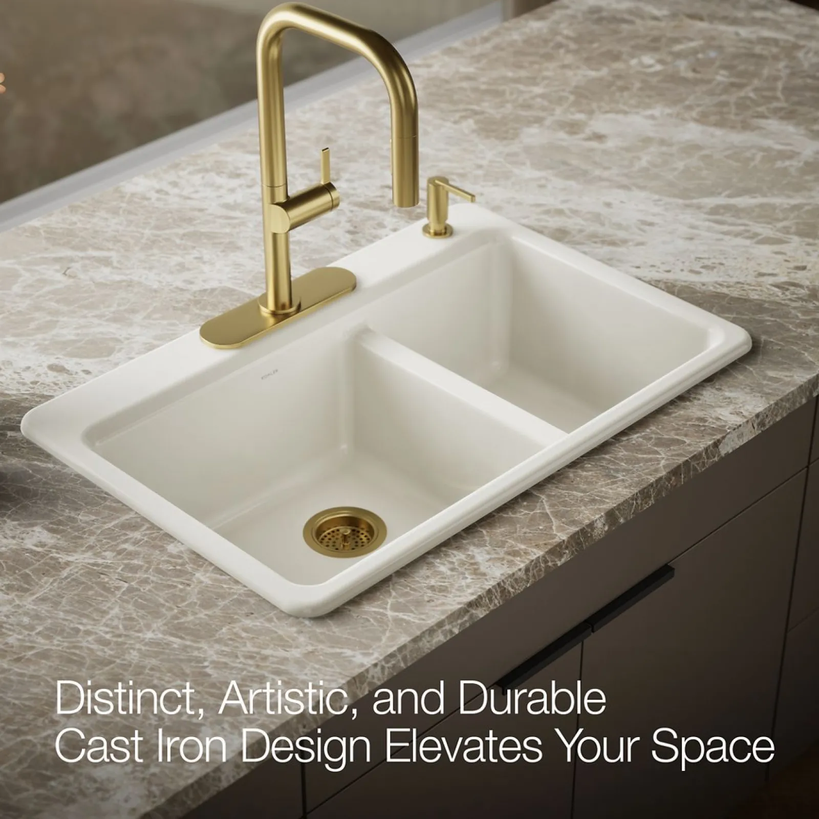 33" top-mount double-bowl kitchen sink^Kohler Sale