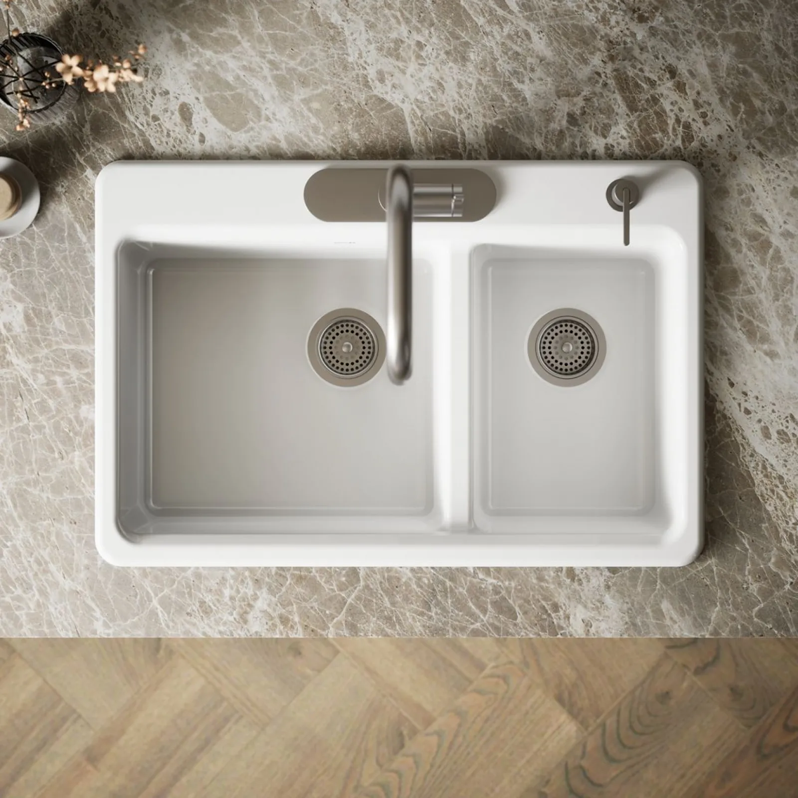 33" top-mount double-bowl kitchen sink^Kohler Sale