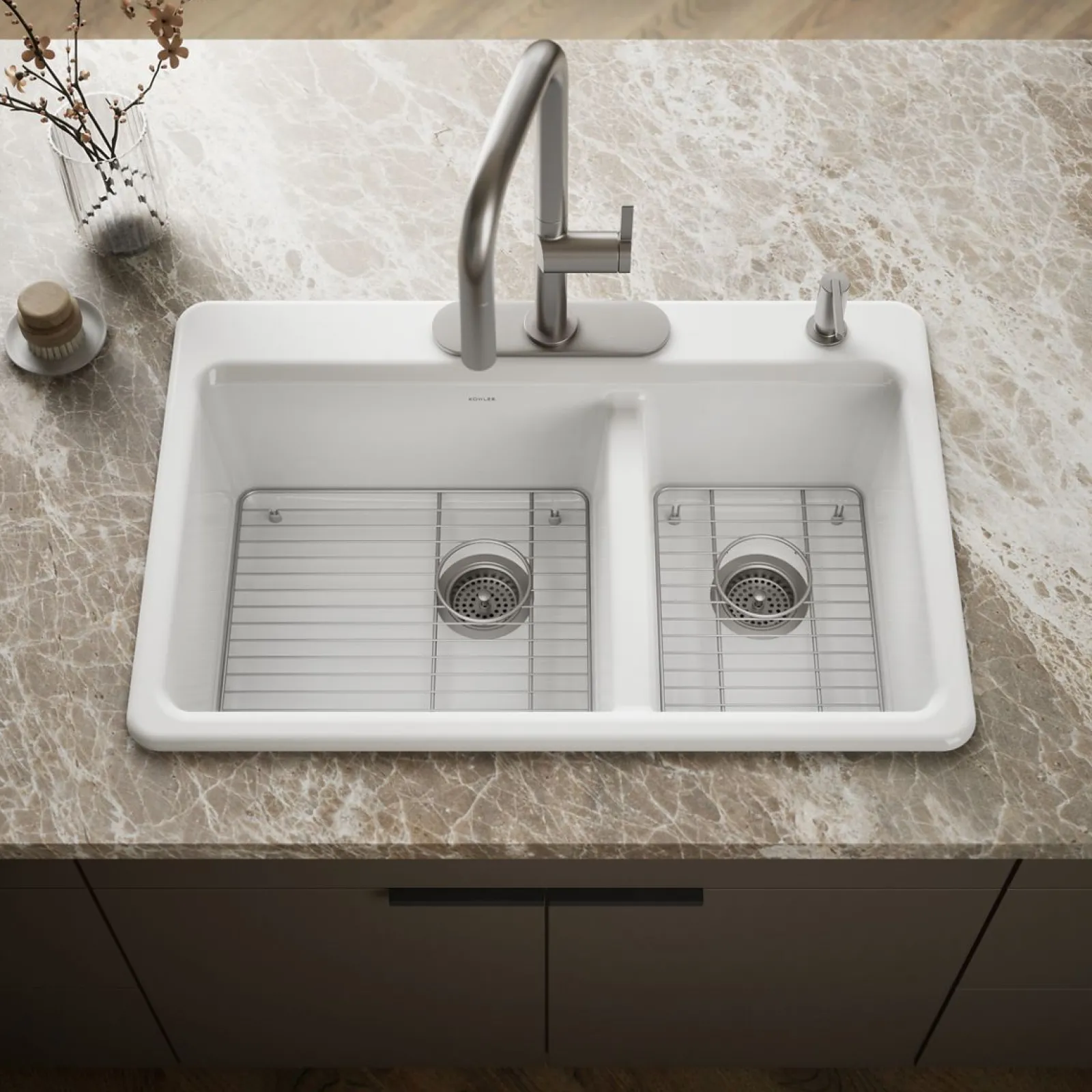 33" top-mount double-bowl kitchen sink^Kohler Sale