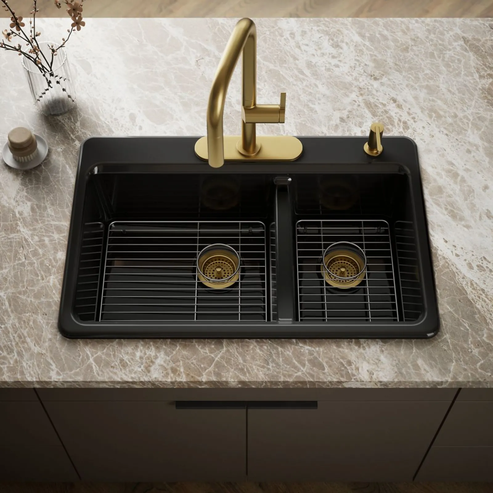 33" top-mount double-bowl kitchen sink^Kohler Sale