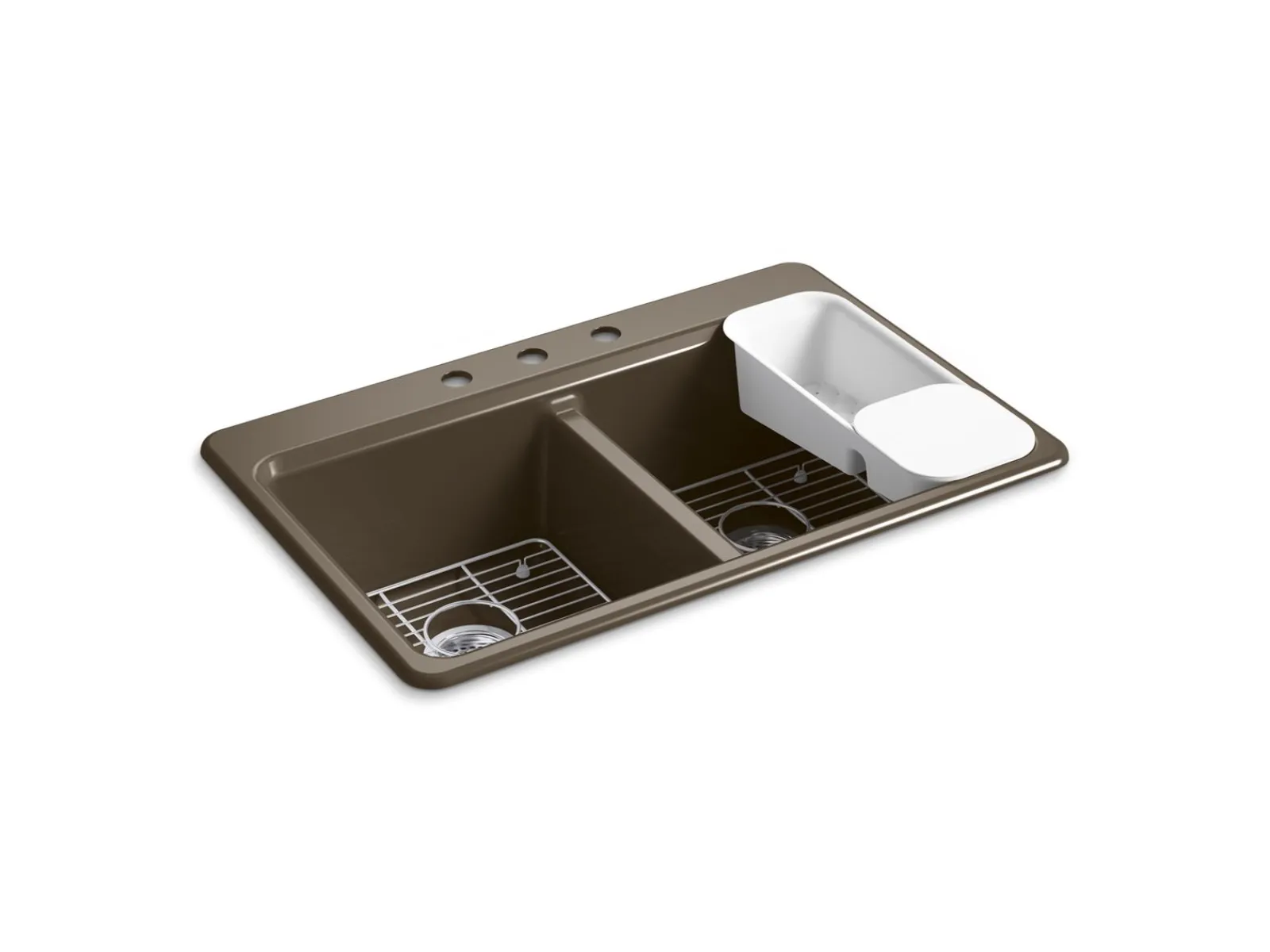 33" top-mount double-bowl workstation kitchen sink^Kohler Outlet