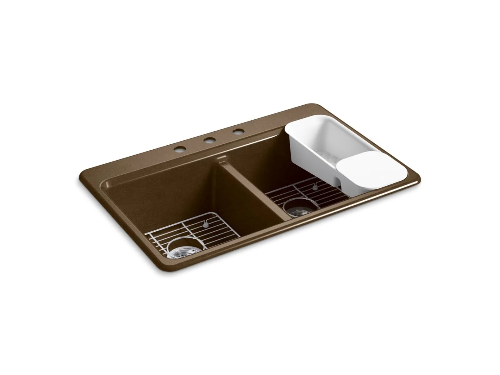 33" top-mount double-bowl workstation kitchen sink^Kohler Outlet