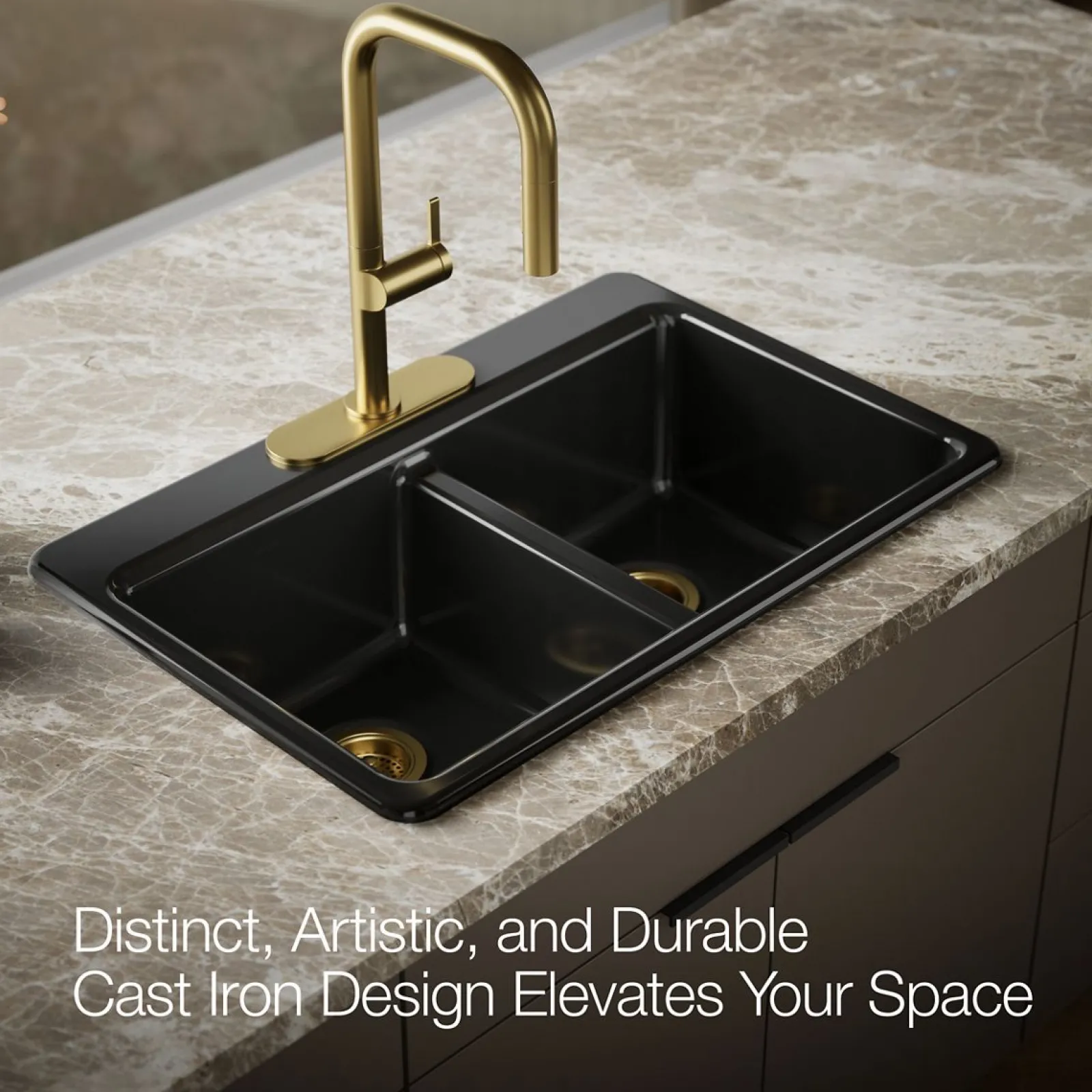 33" top-mount double-bowl workstation kitchen sink^Kohler Outlet