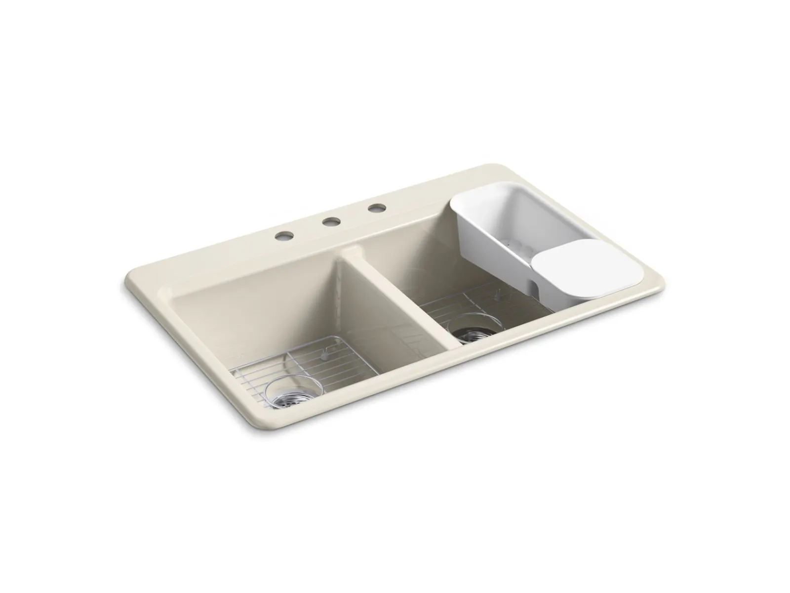 33" top-mount double-bowl workstation kitchen sink^Kohler Outlet