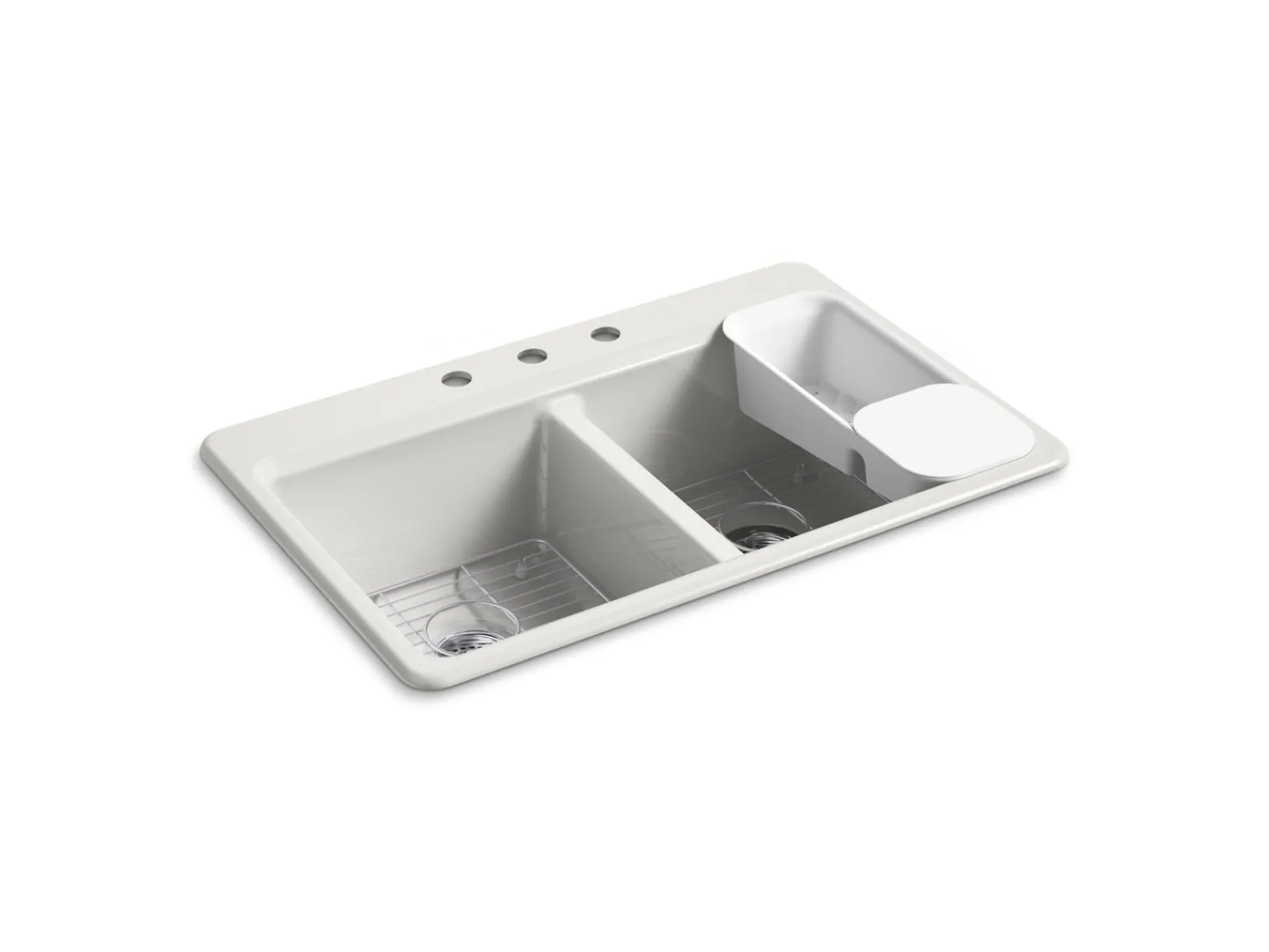 33" top-mount double-bowl workstation kitchen sink^Kohler Outlet