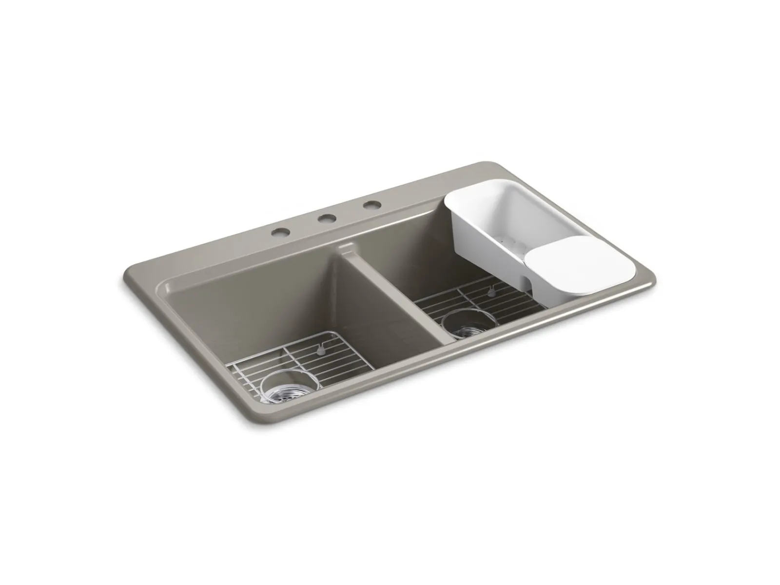33" top-mount double-bowl workstation kitchen sink^Kohler Outlet