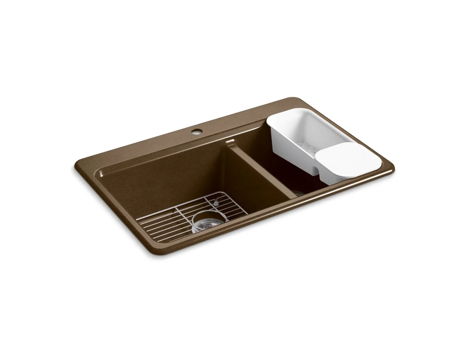 33" top-mount double-bowl workstation kitchen sink^Kohler