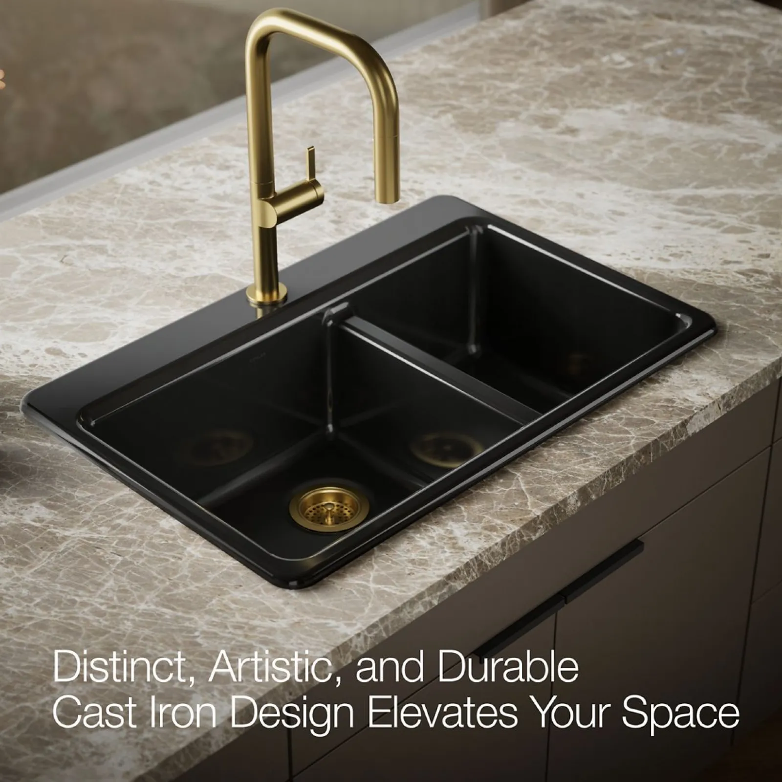 33" top-mount double-bowl workstation kitchen sink^Kohler