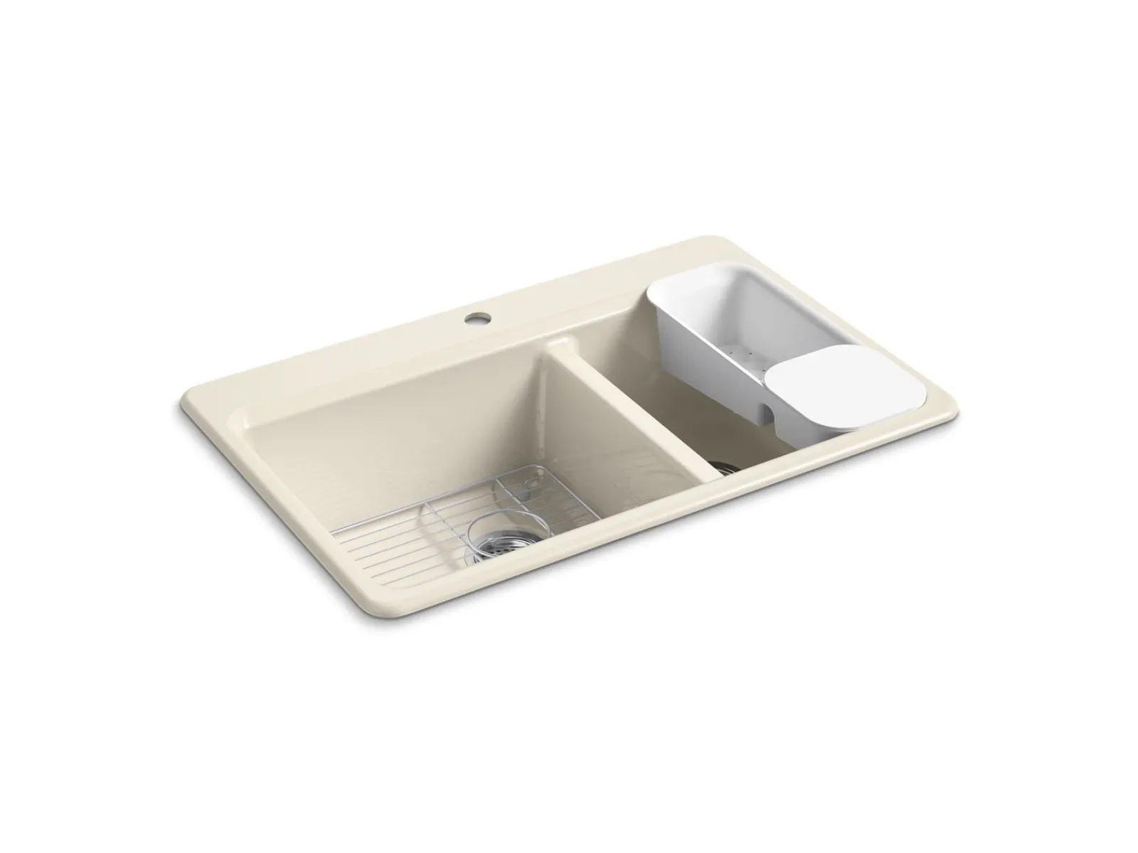 33" top-mount double-bowl workstation kitchen sink^Kohler