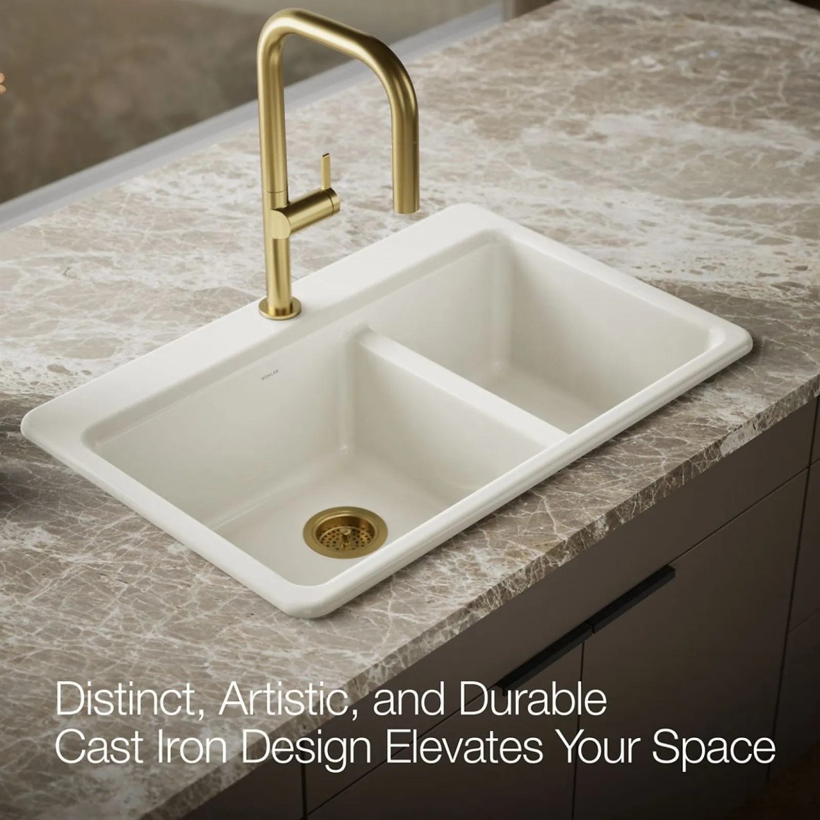 33" top-mount double-bowl workstation kitchen sink^Kohler