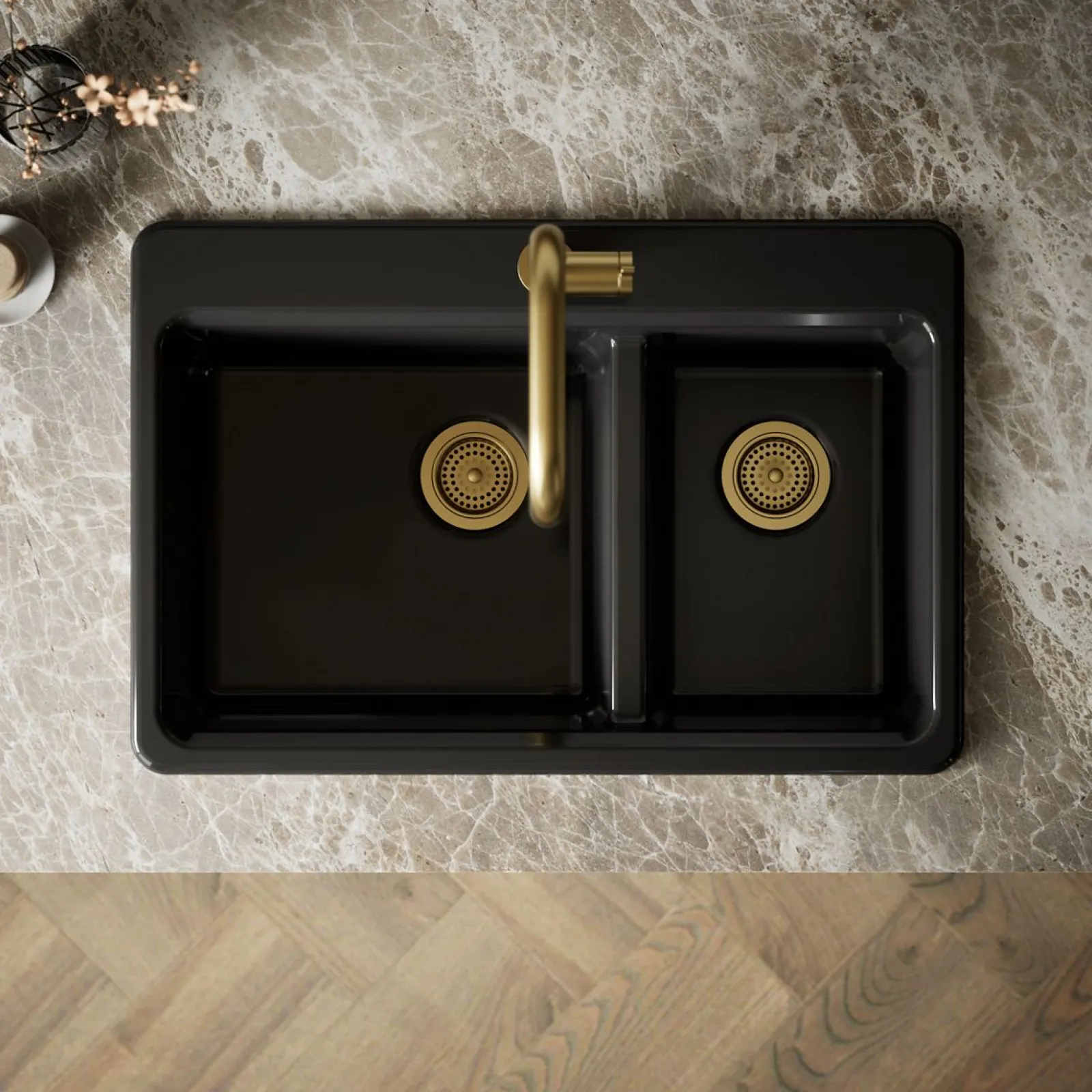 33" top-mount double-bowl workstation kitchen sink^Kohler