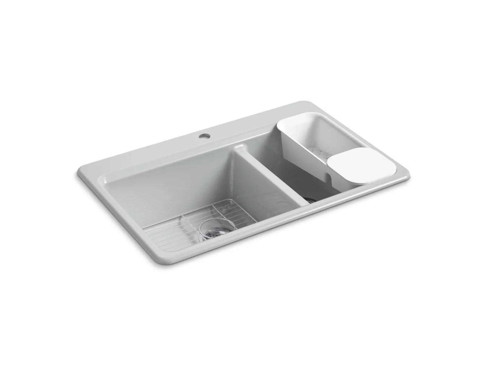 33" top-mount double-bowl workstation kitchen sink^Kohler