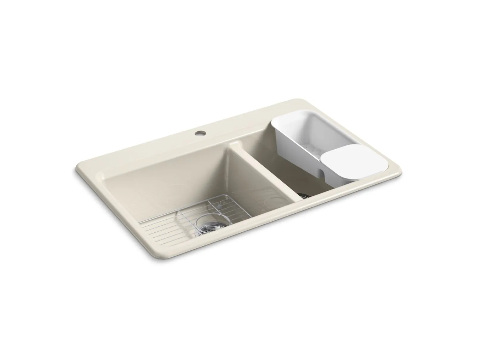 33" top-mount double-bowl workstation kitchen sink^Kohler