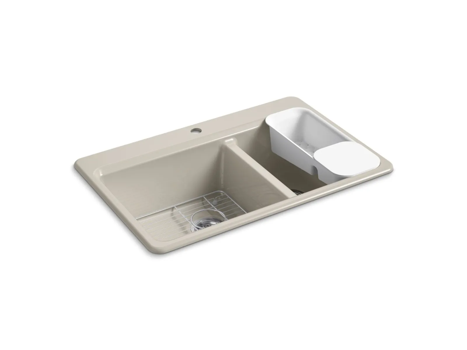 33" top-mount double-bowl workstation kitchen sink^Kohler