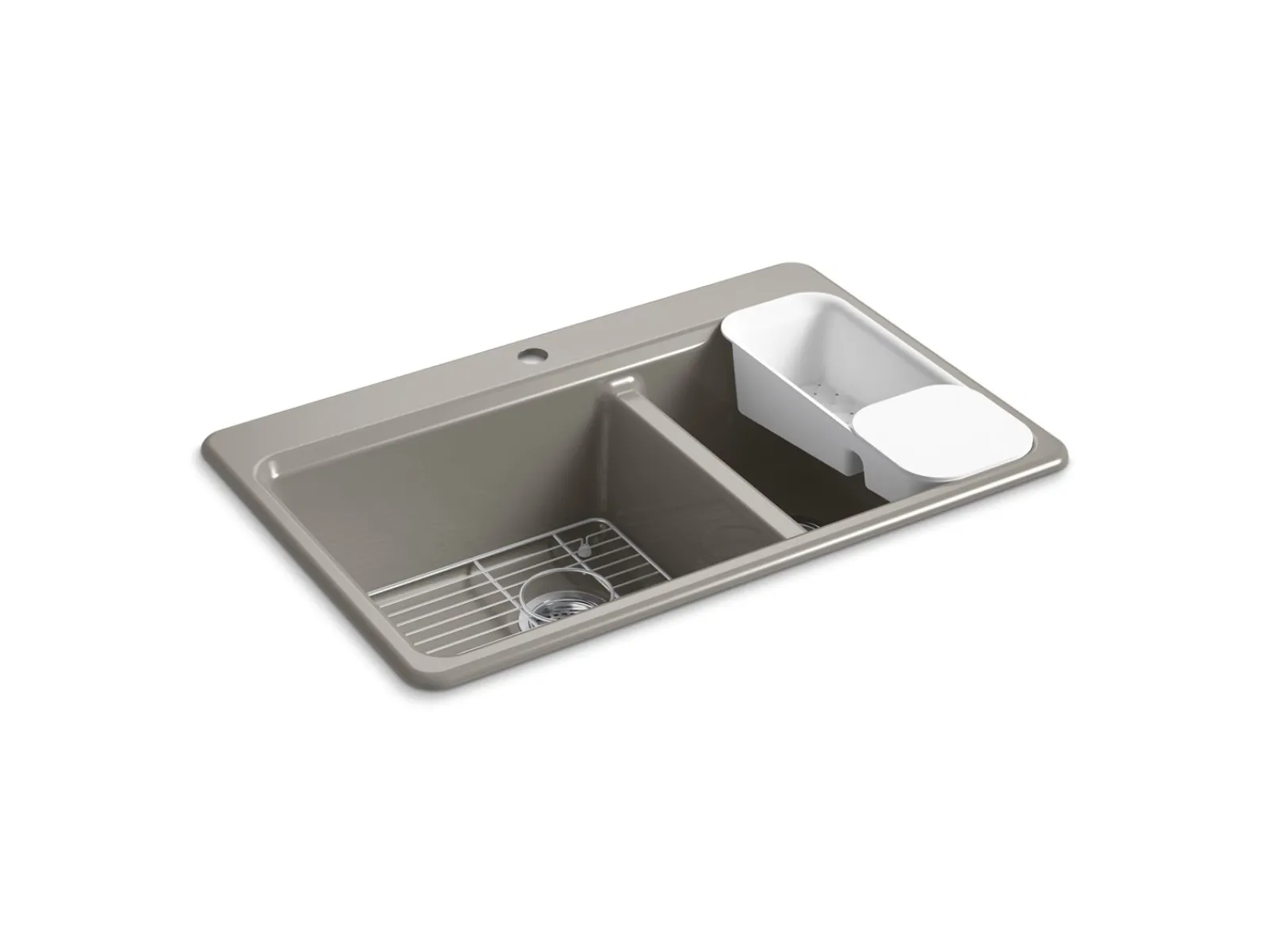 33" top-mount double-bowl workstation kitchen sink^Kohler