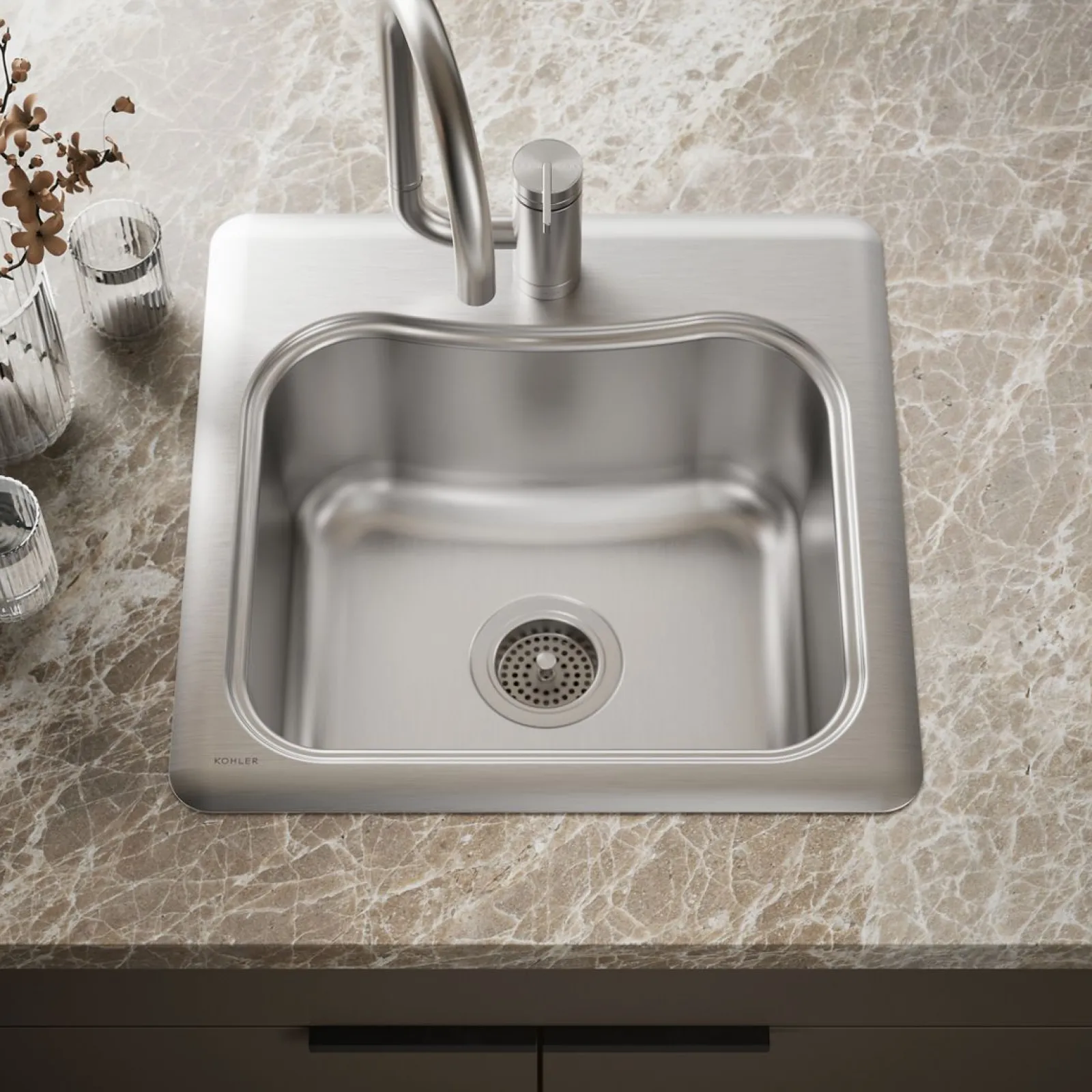 20" top-mount single-bowl bar sink^Kohler Hot