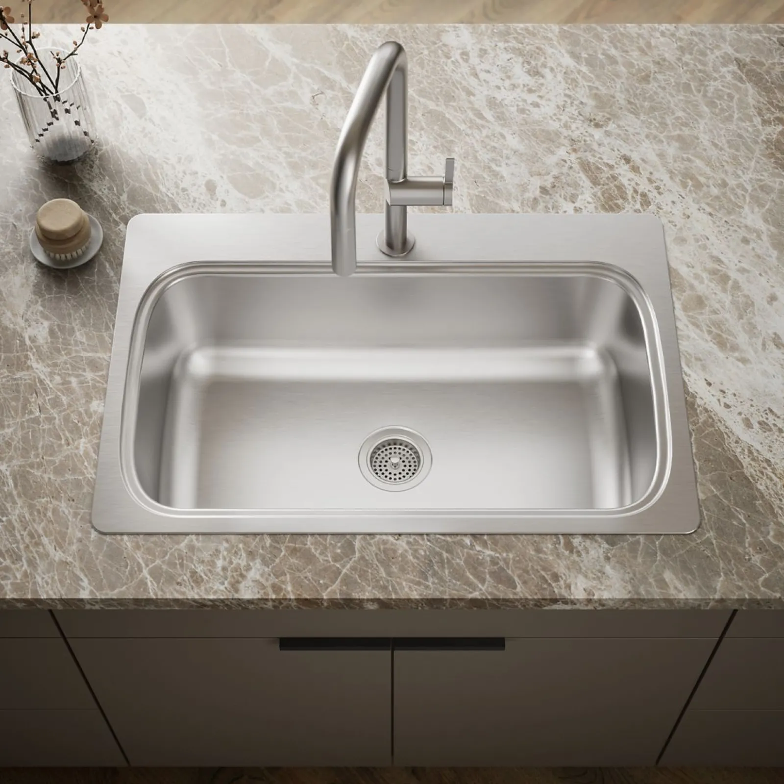 33" top-mount single-bowl kitchen sink^Kohler Outlet