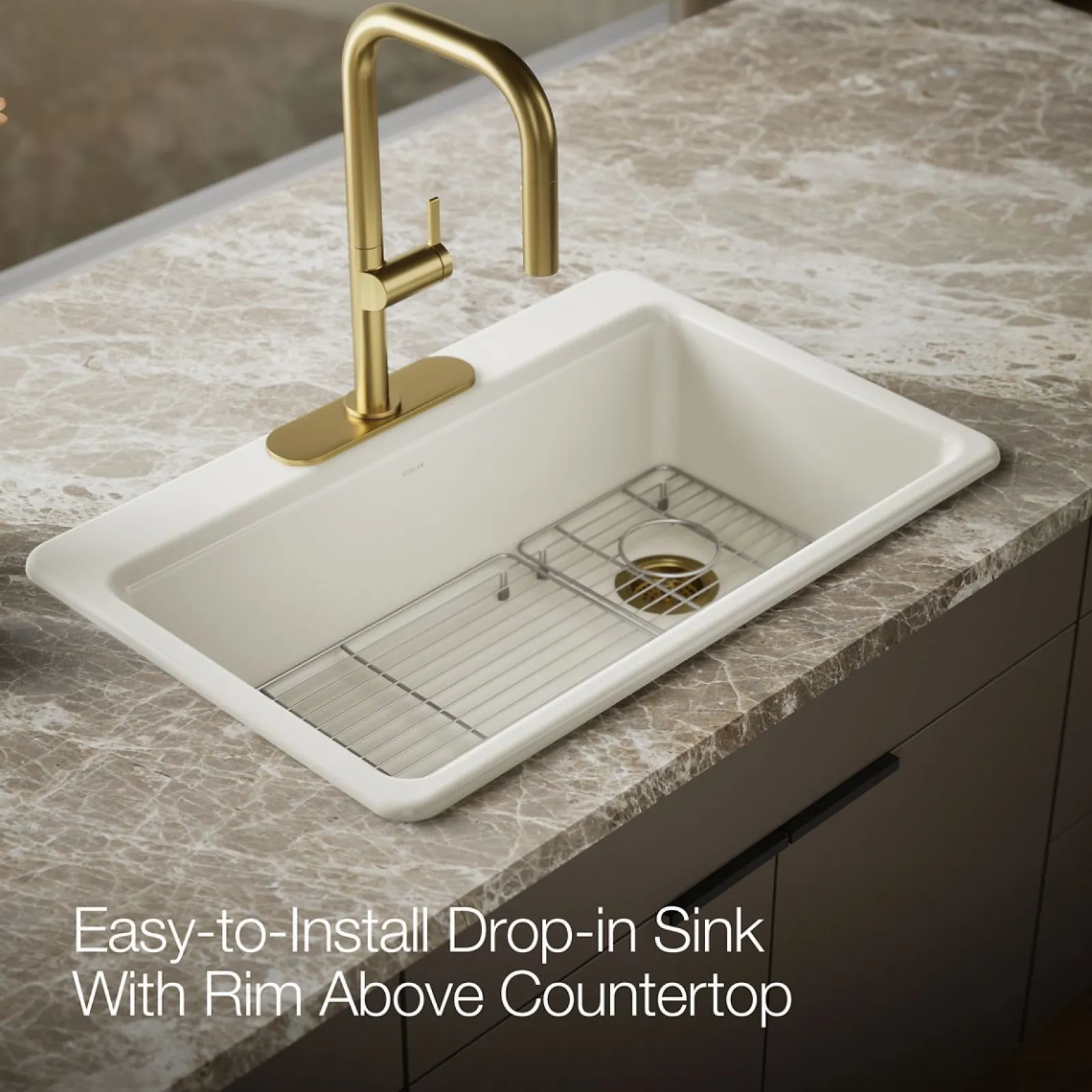 33" top-mount single-bowl kitchen sink^Kohler
