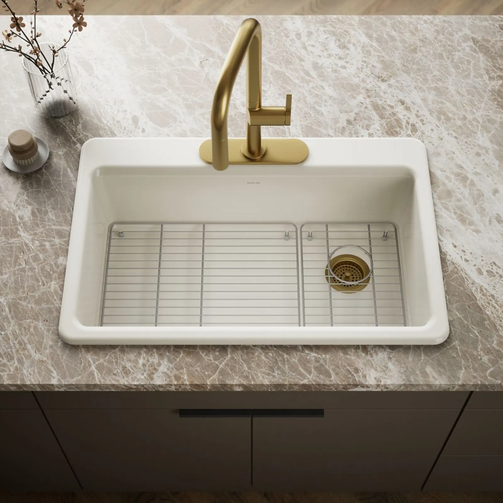 33" top-mount single-bowl kitchen sink^Kohler