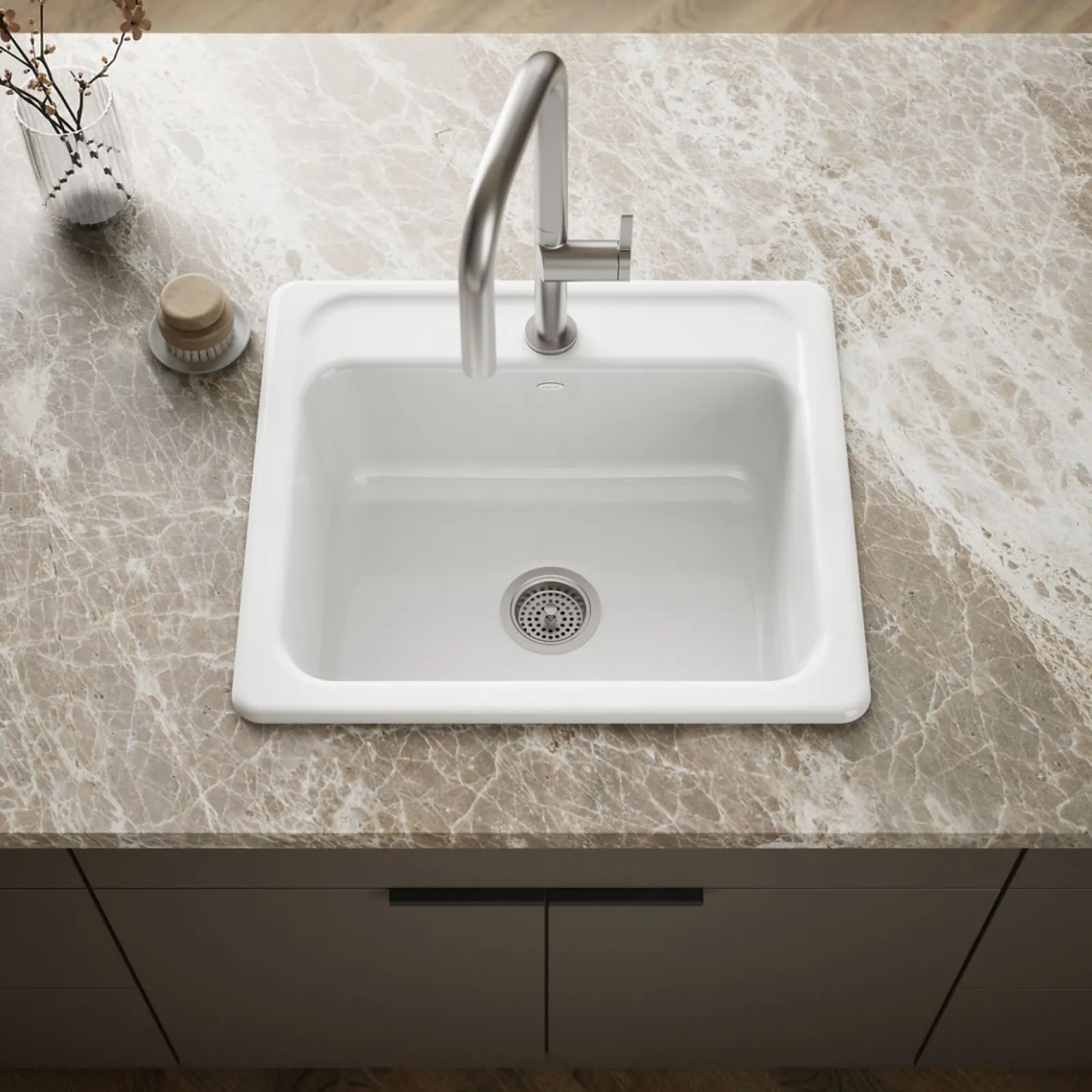 25" top-mount single-bowl kitchen sink^Kohler Best