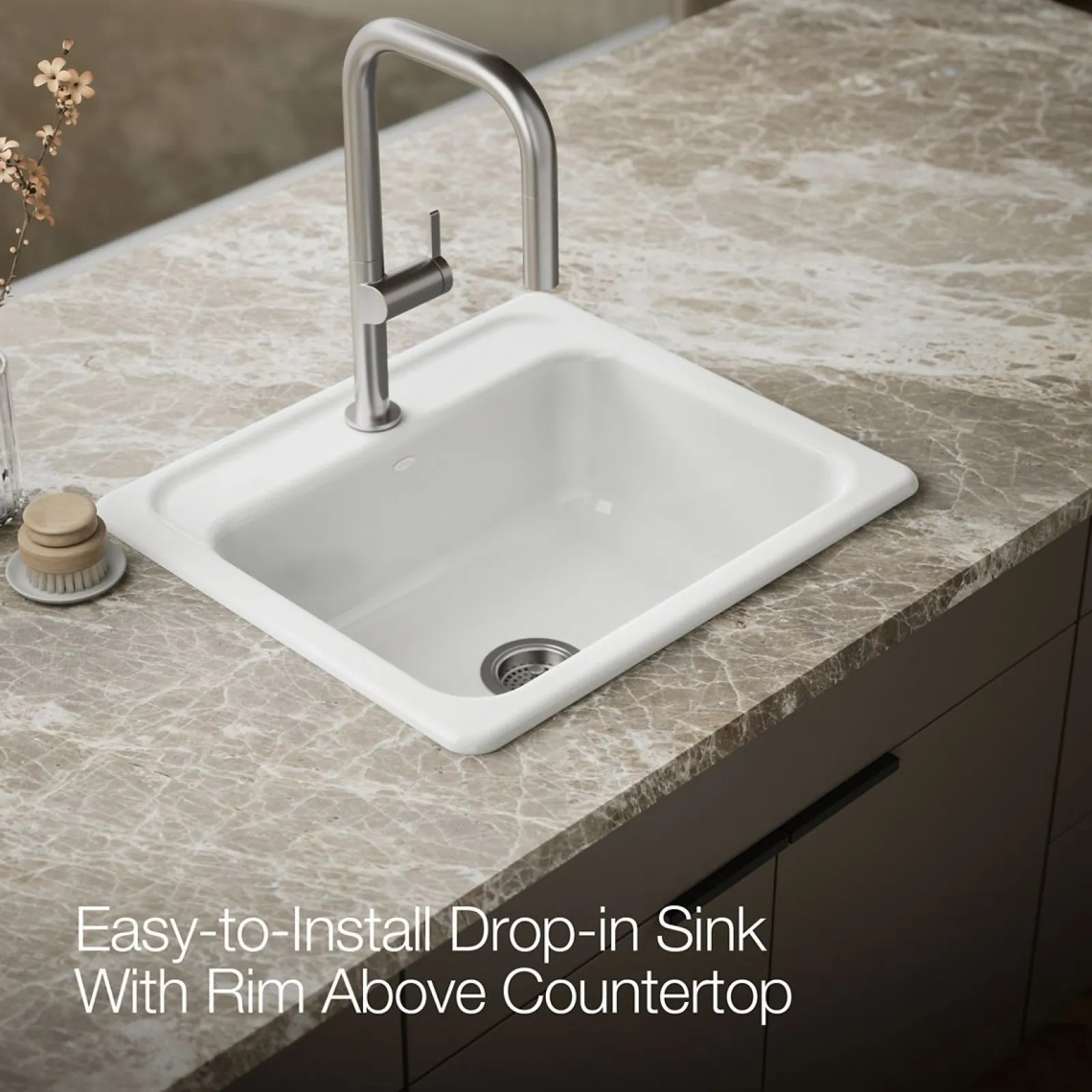 25" top-mount single-bowl kitchen sink^Kohler Best