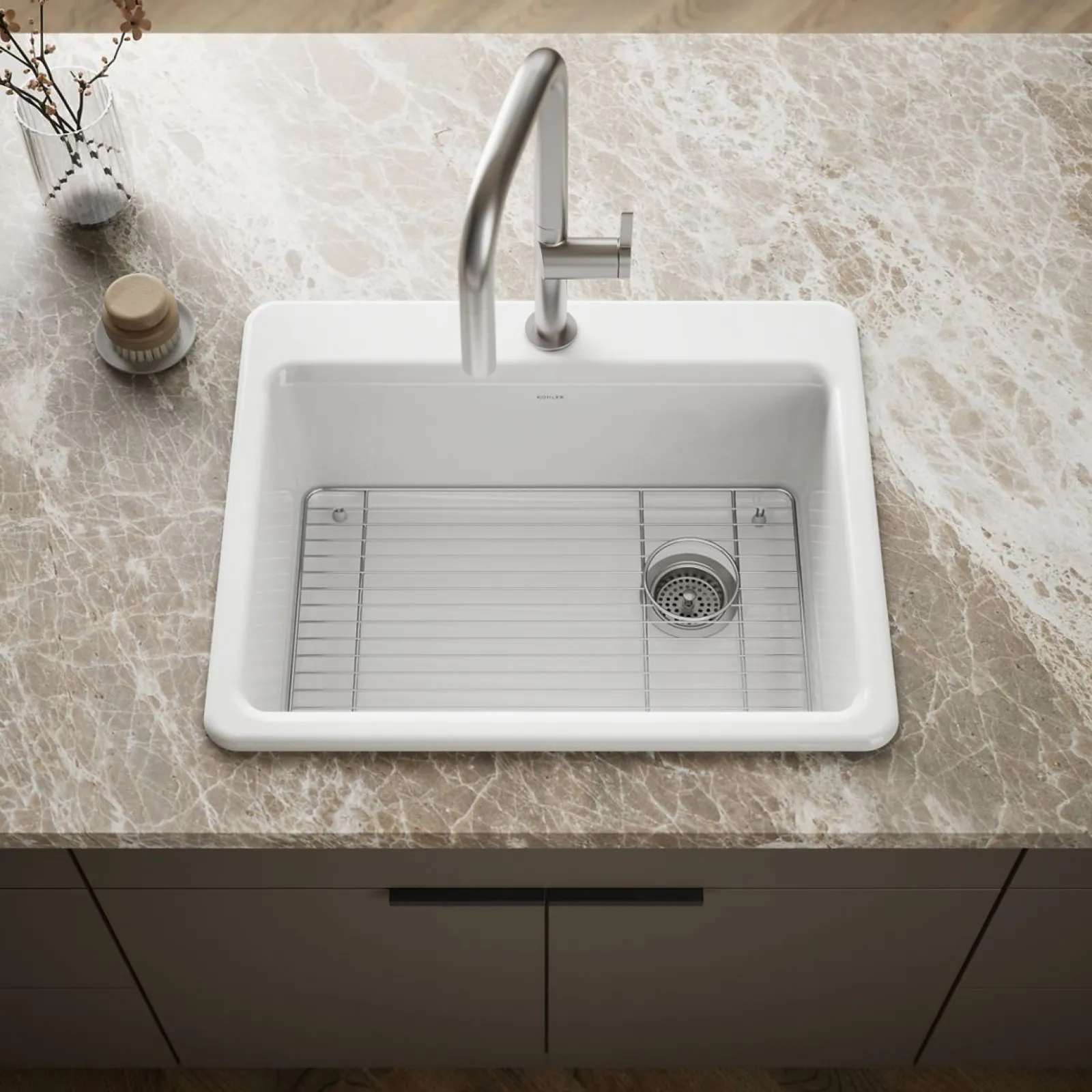27" top-mount single-bowl kitchen sink^Kohler Outlet