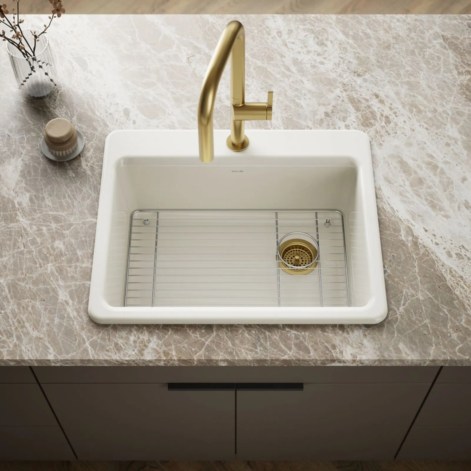27" top-mount single-bowl kitchen sink^Kohler Outlet
