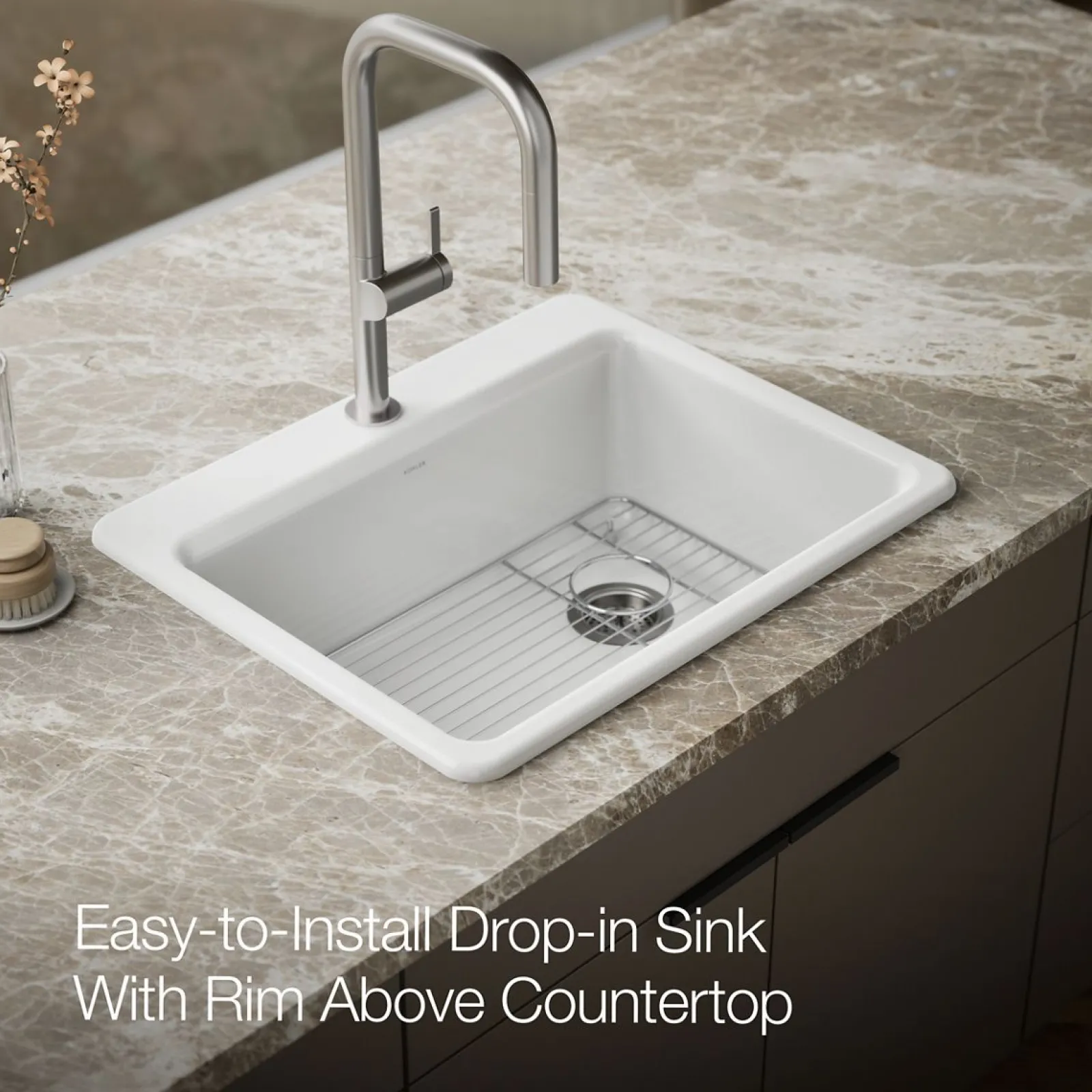 27" top-mount single-bowl kitchen sink^Kohler Outlet