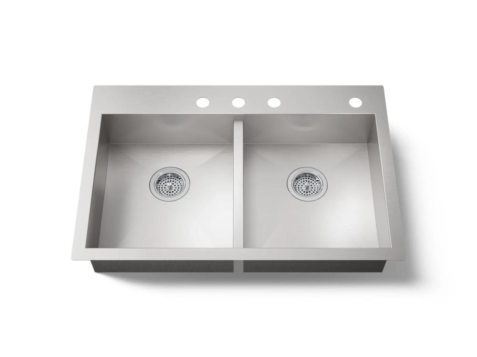 33" top-/undermount double-bowl kitchen sink^Kohler Online