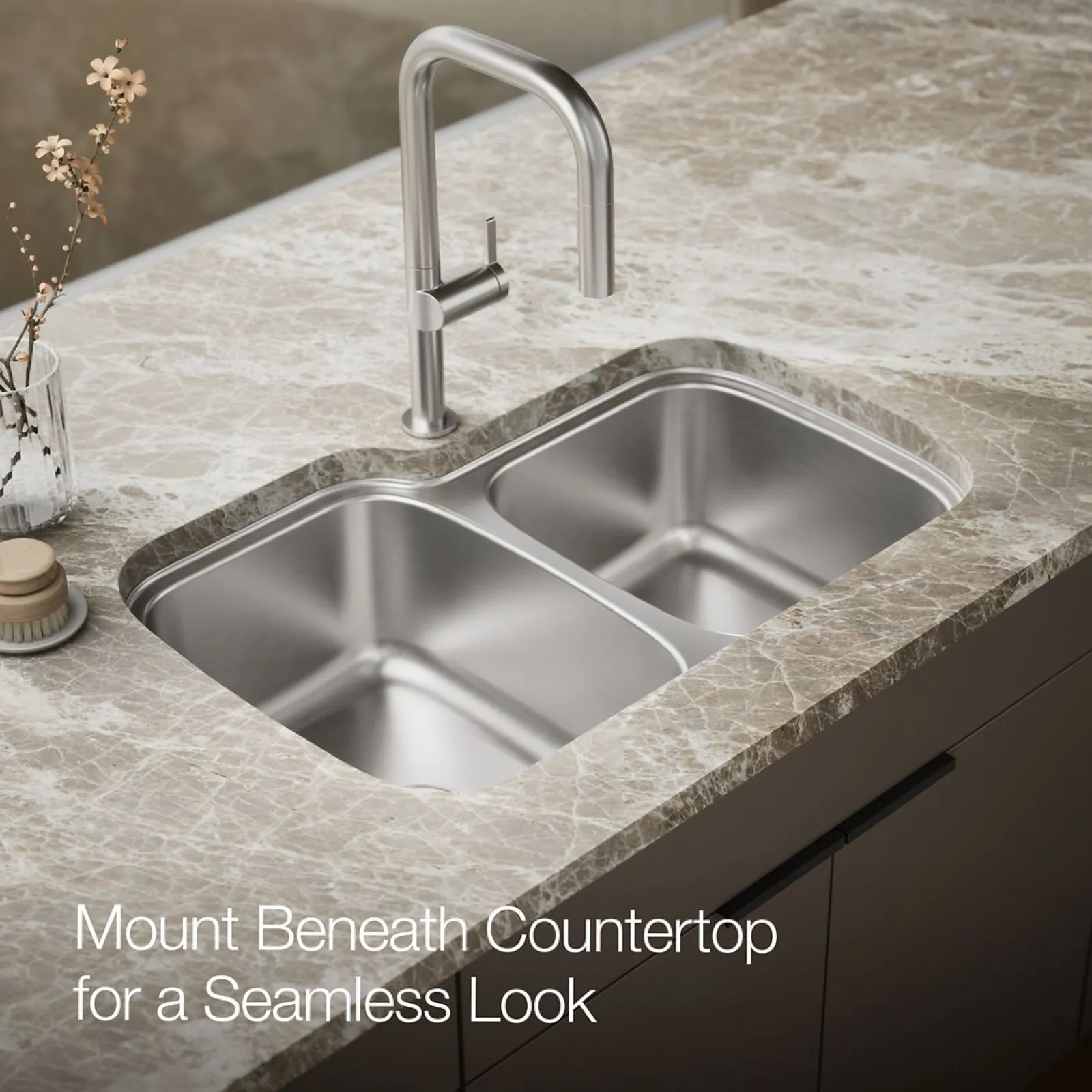 33" top-/undermount double-bowl kitchen sink^Kohler Clearance
