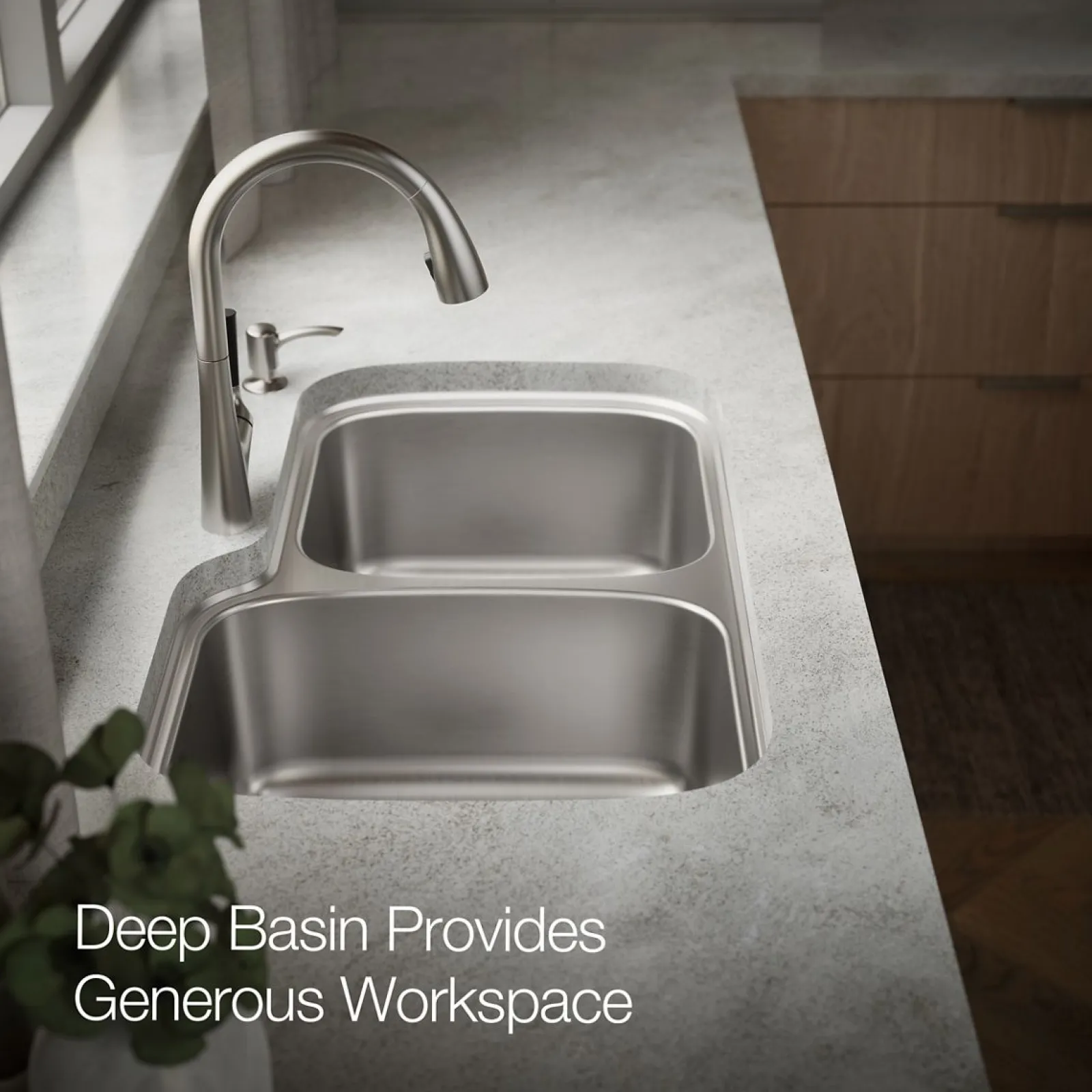 33" top-/undermount double-bowl kitchen sink^Kohler