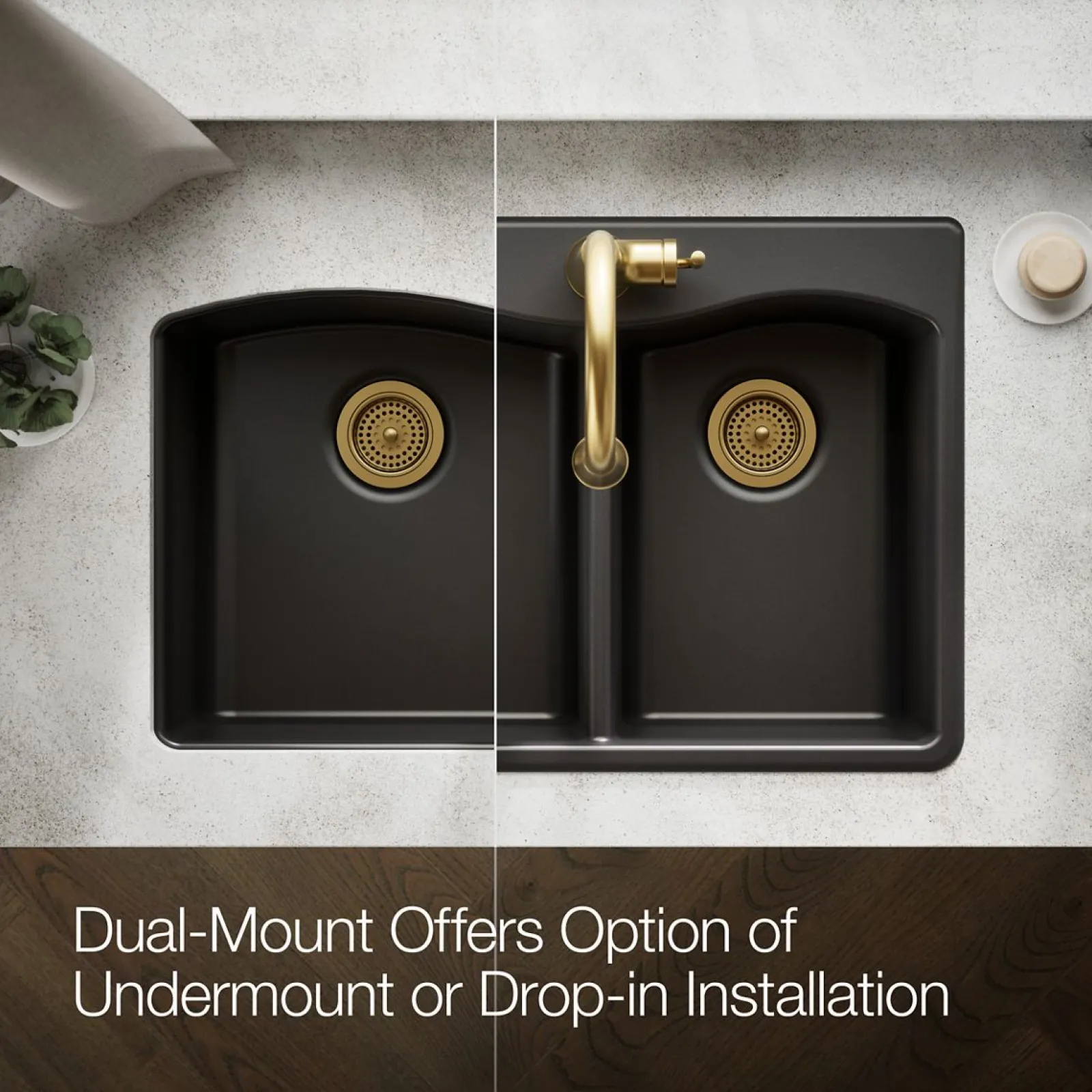 33" top-/undermount double-bowl kitchen sink^Kohler Sale