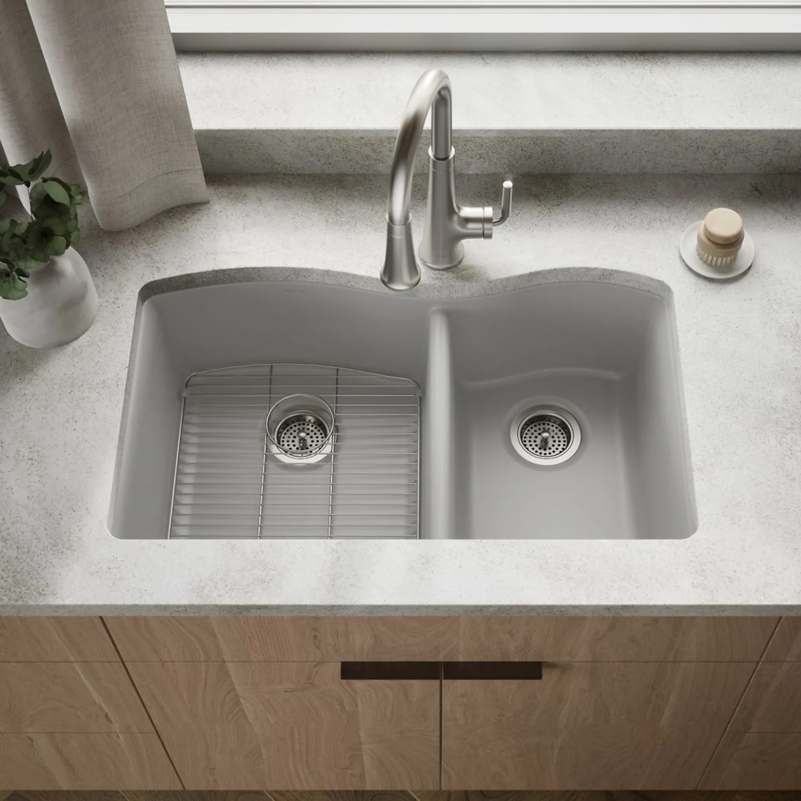 33" top-/undermount double-bowl kitchen sink^Kohler Sale